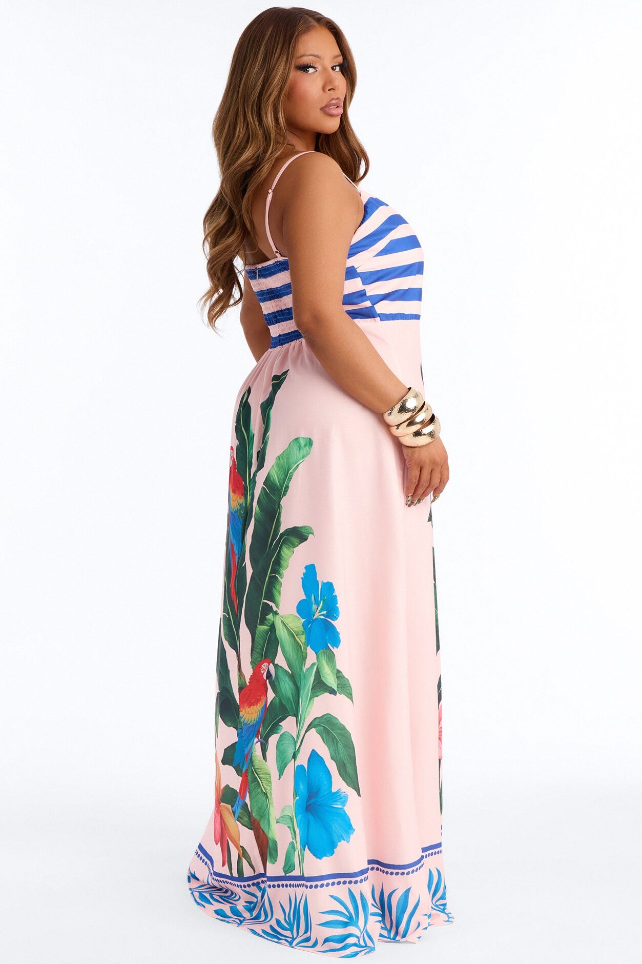 Arabella Flowy Maxi Dress - Pink/combo
