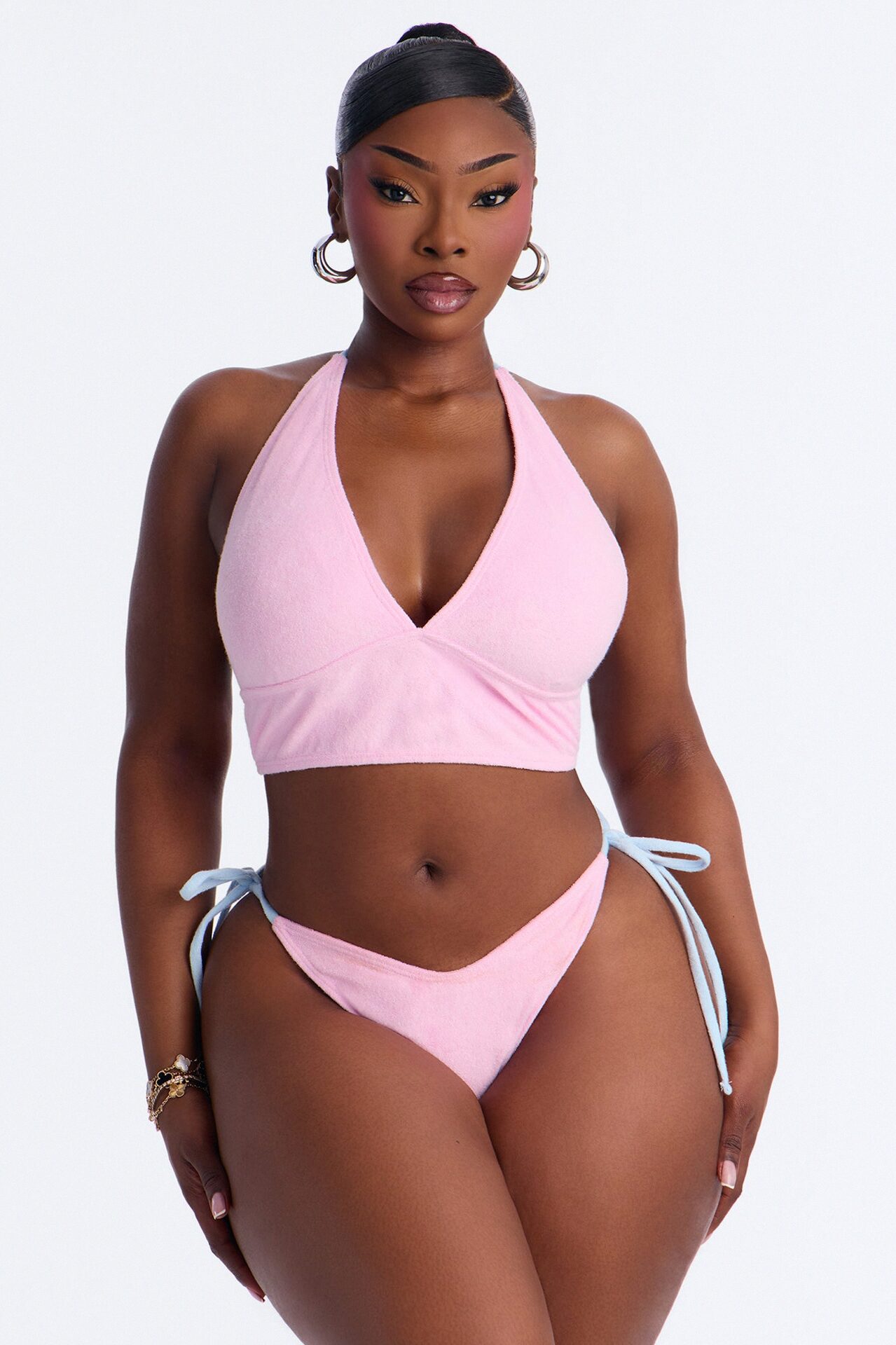 What You Know Bikini And Coverup Skirt - Light Pink