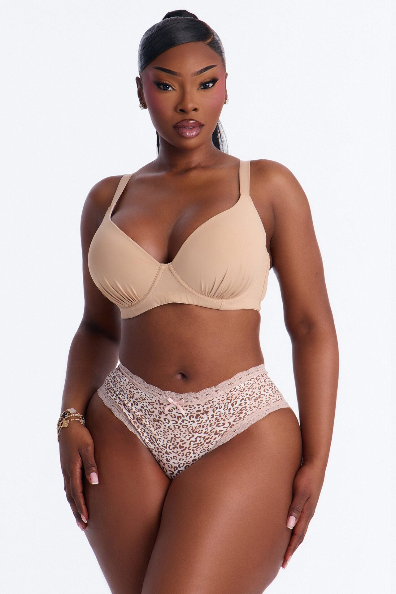 Run Around Lace Trim Cheeky Panty - Brown/combo