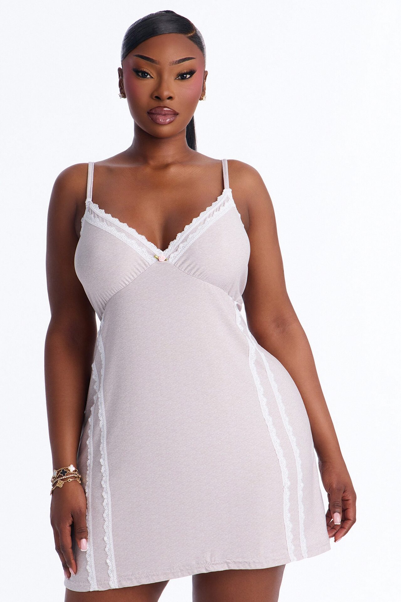 Keep Me Warm PJ Sleep Dress - Heather Grey