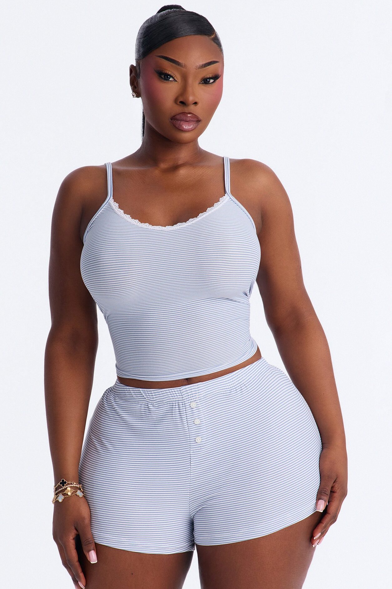This Feeling 2pc PJ Short Set - Blue/combo