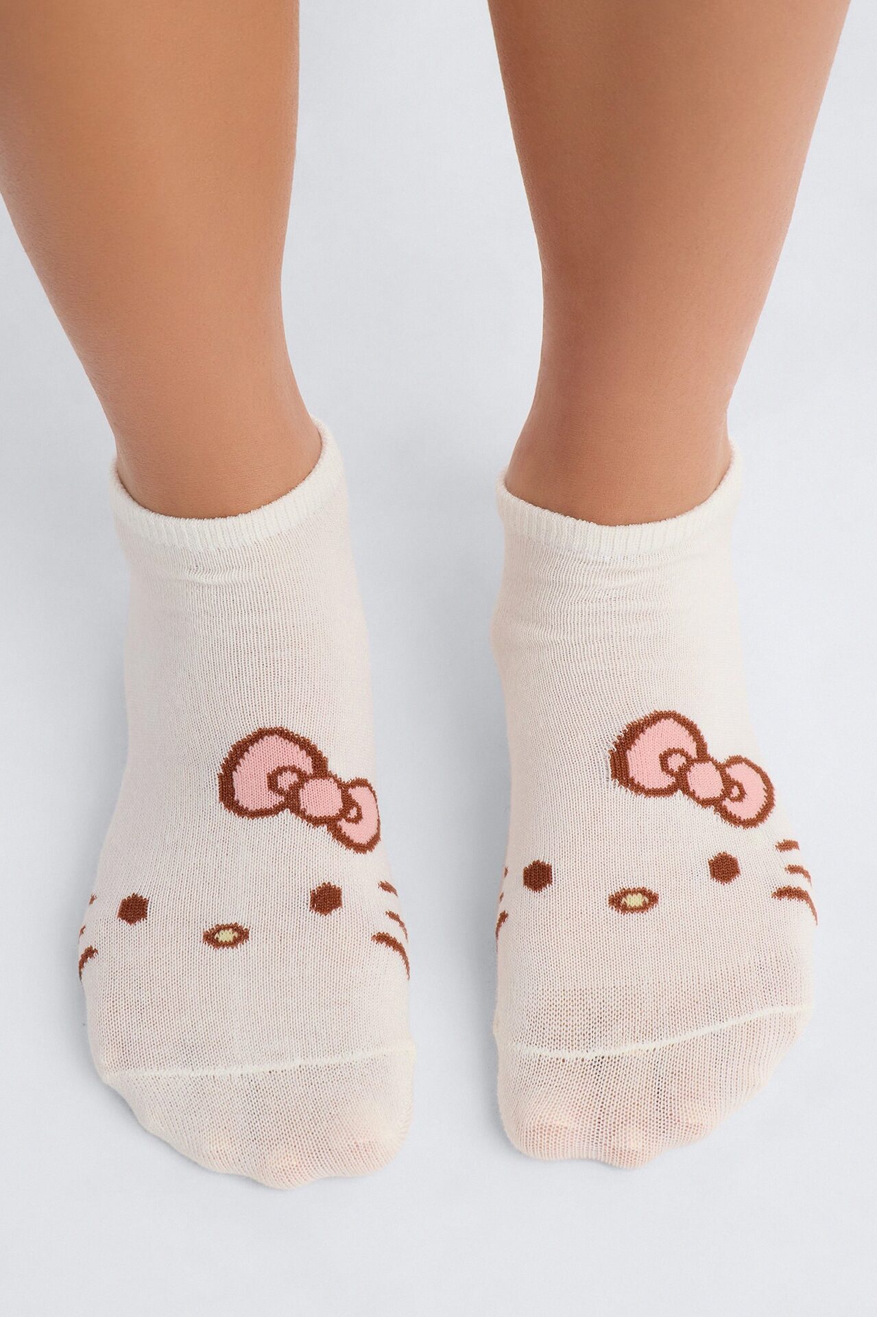 Hello Kitty Wild 5 Pack No Show Socks - Leopard