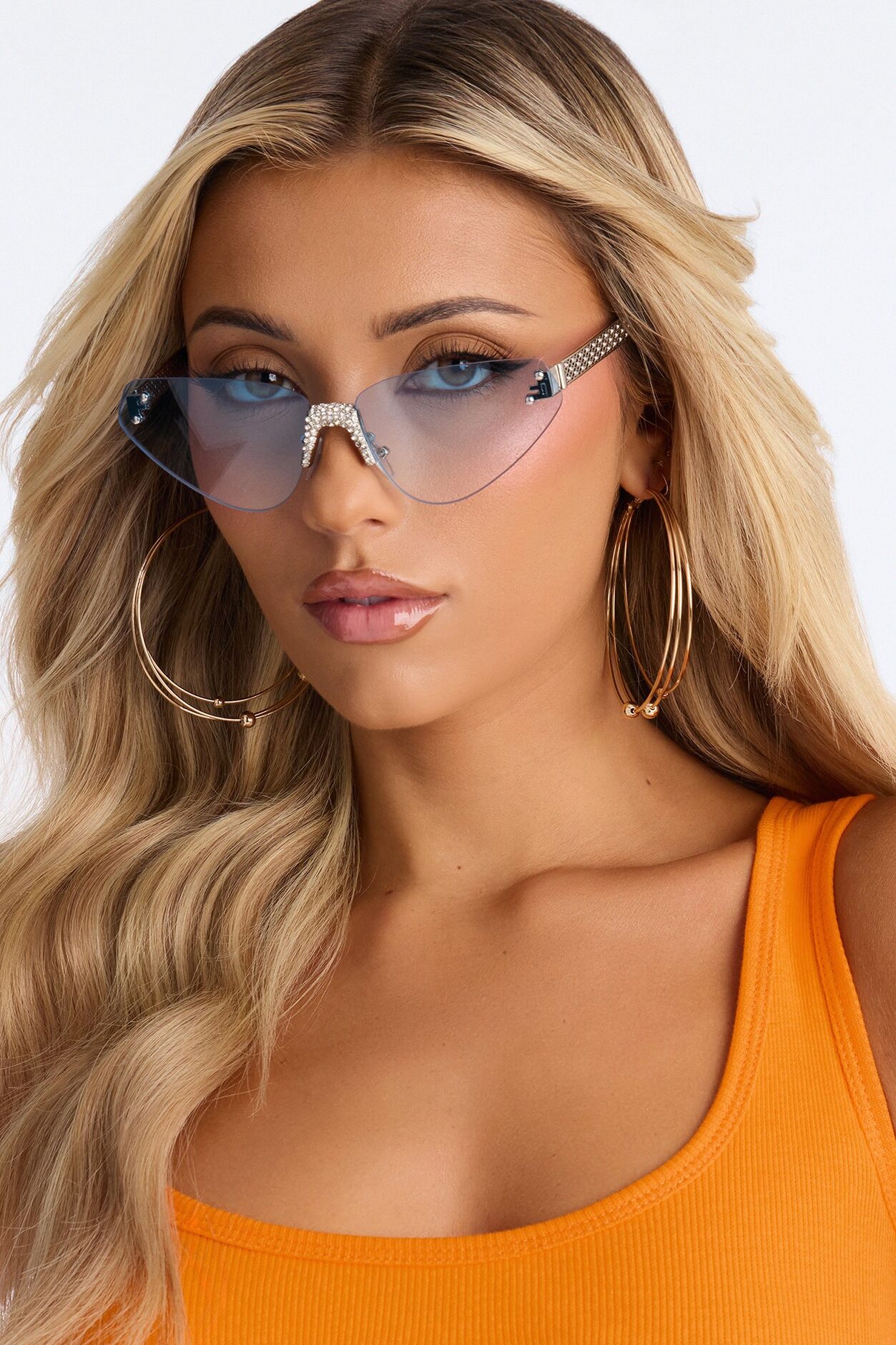 Crystal Clear Skye Sunglasses - Silver/Blue