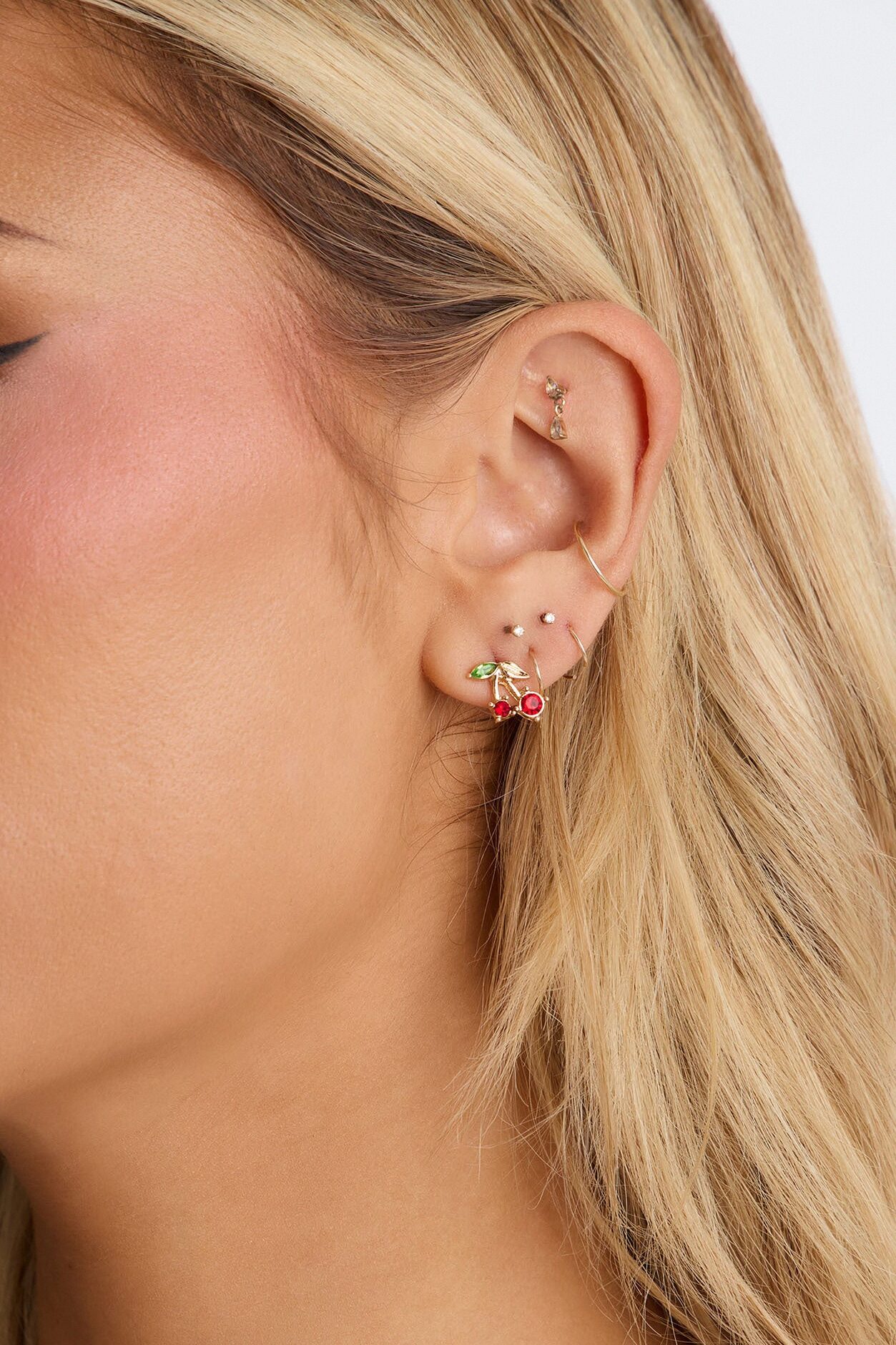 Juicy Gems 7 Pair Multi Earring Set - Multi Color