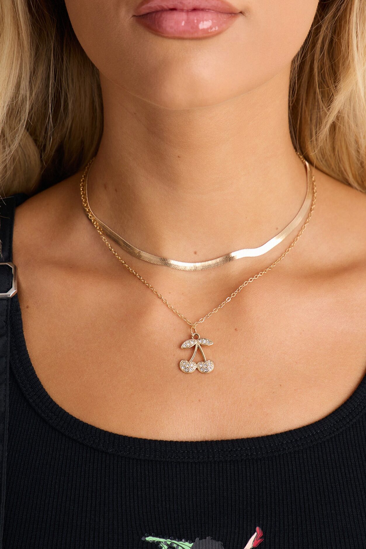 Gia Cherry Layered Necklace - Gold