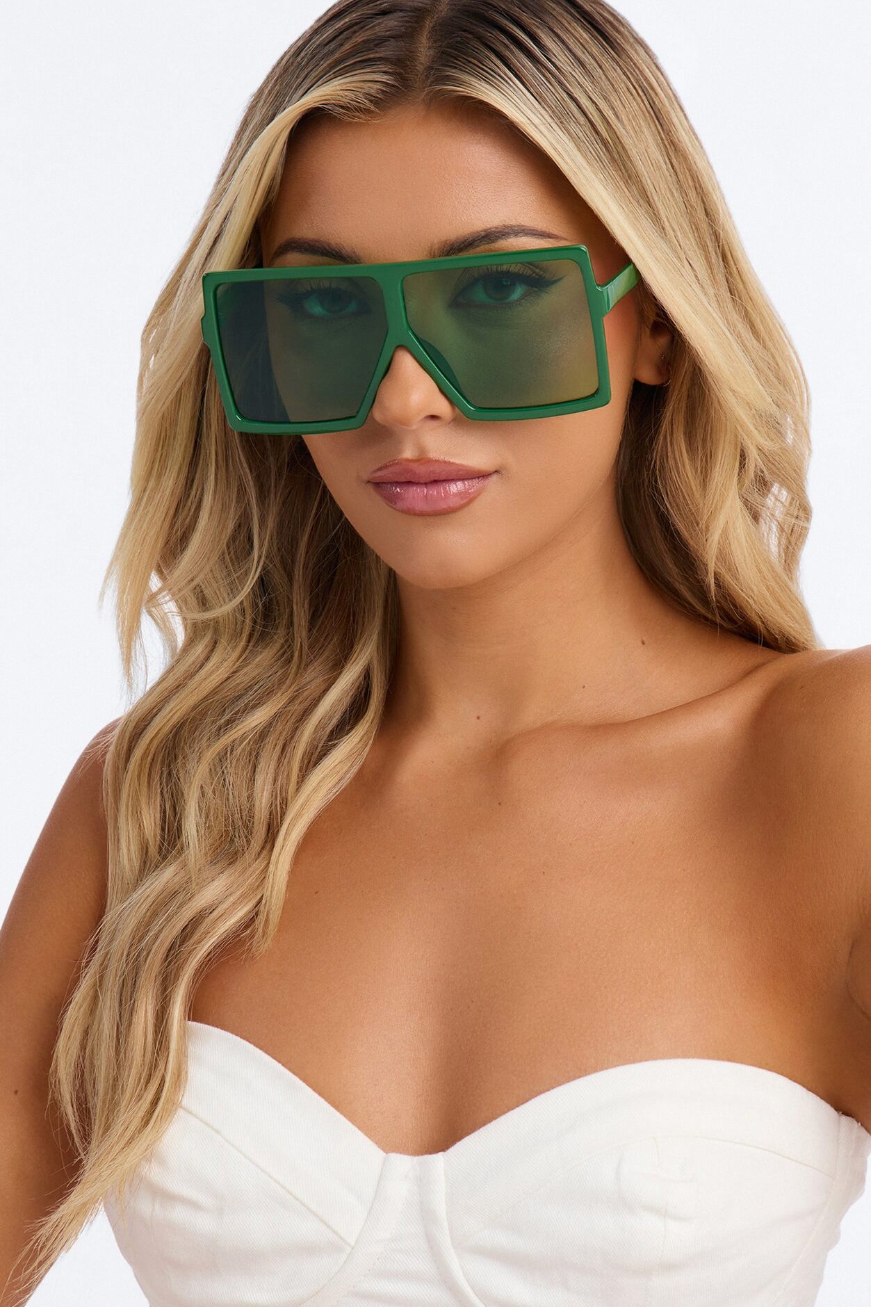 Be There Or Be Square Sunglasses - Green