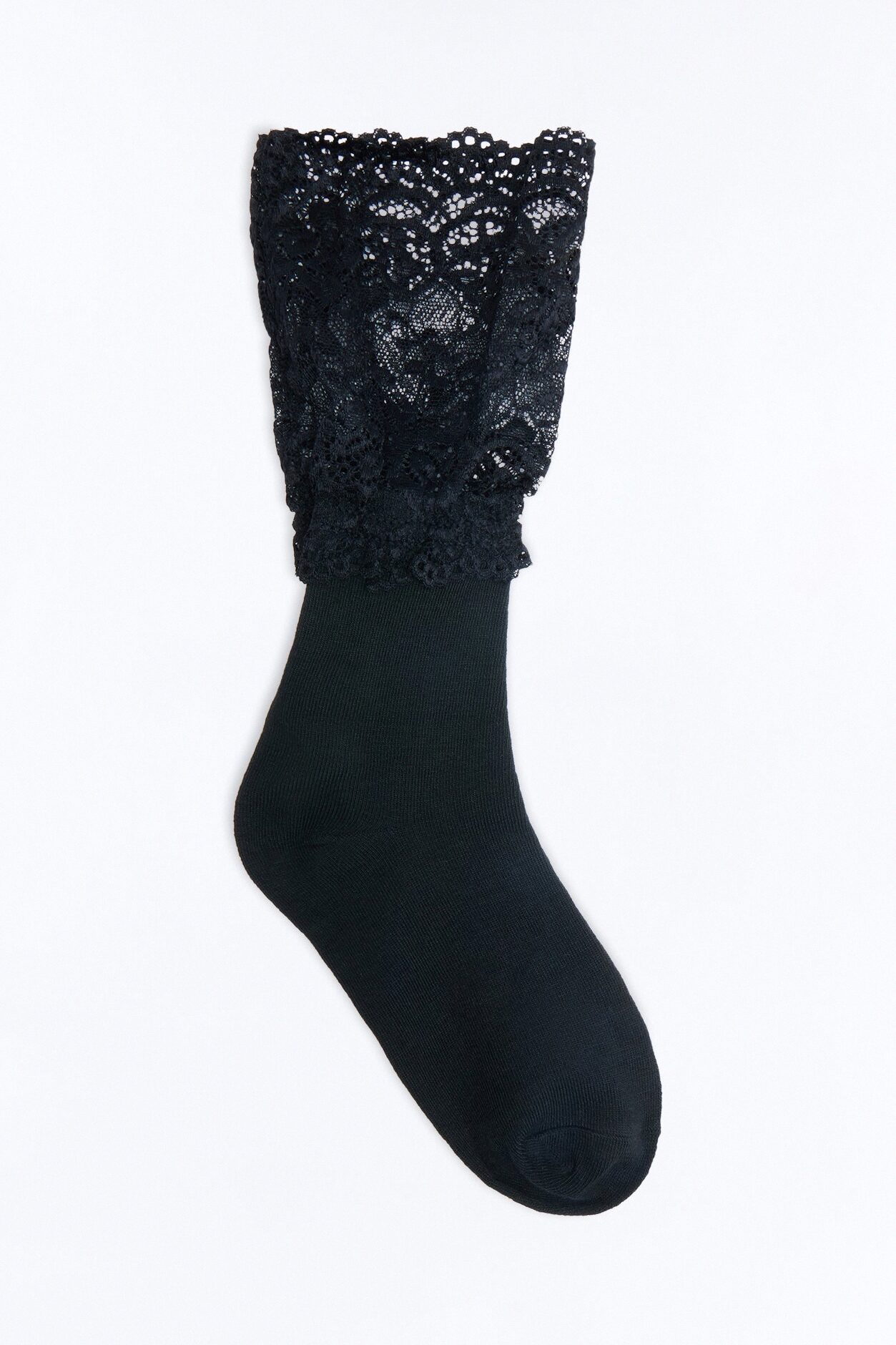 Lace Icon Knee High Socks - Black