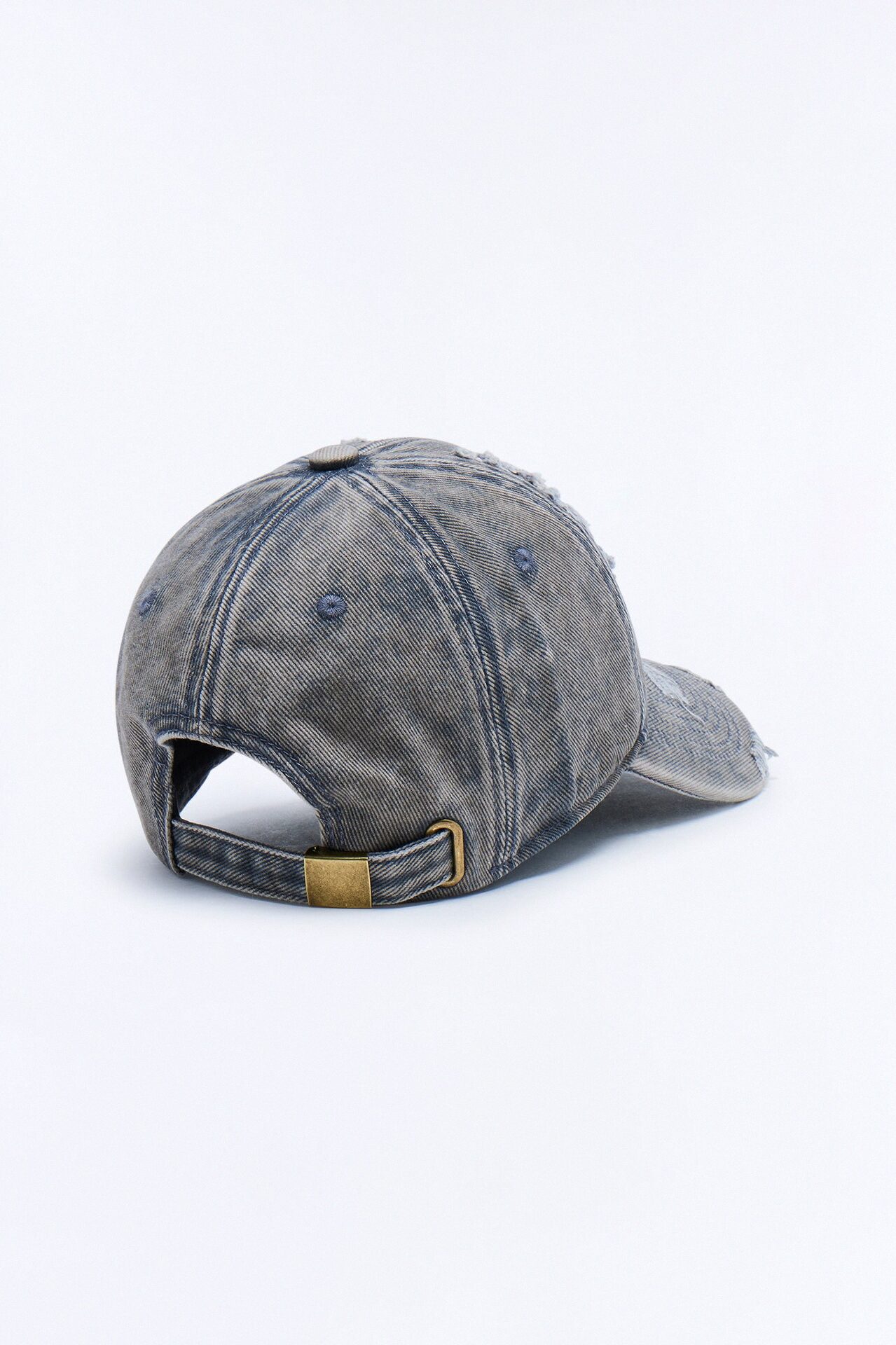 Distressed Damaged Wash Snapback Hat - Grey