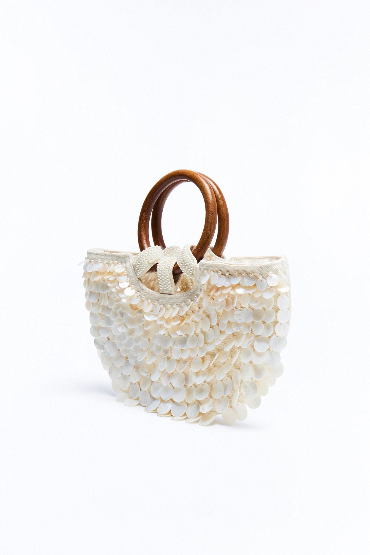 On The Seashore Shell Satchel Handbag - Natural/Combo