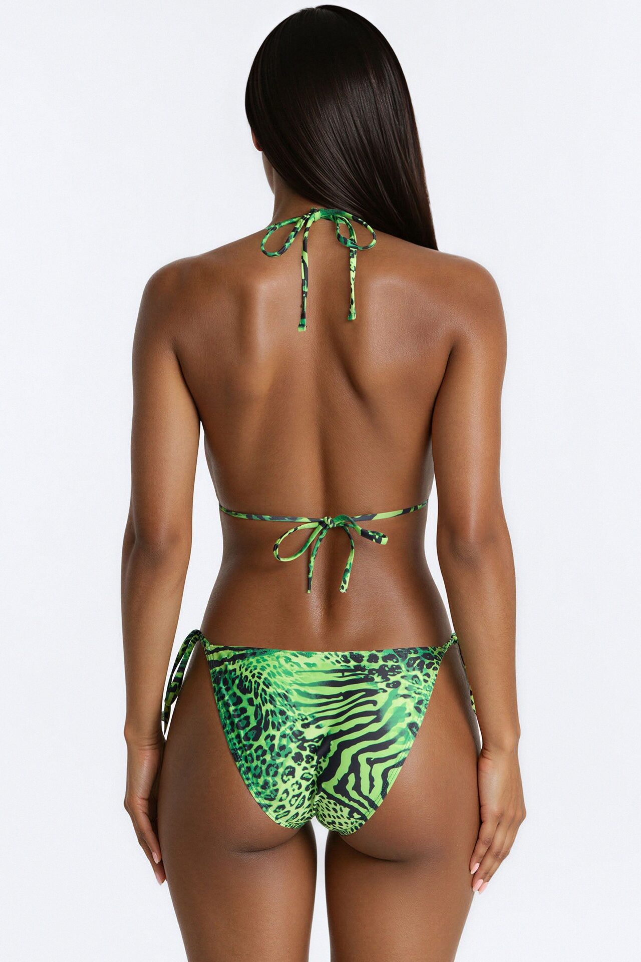 Josette 1 Piece Leopard Cut Out Swimsuit - Green/combo