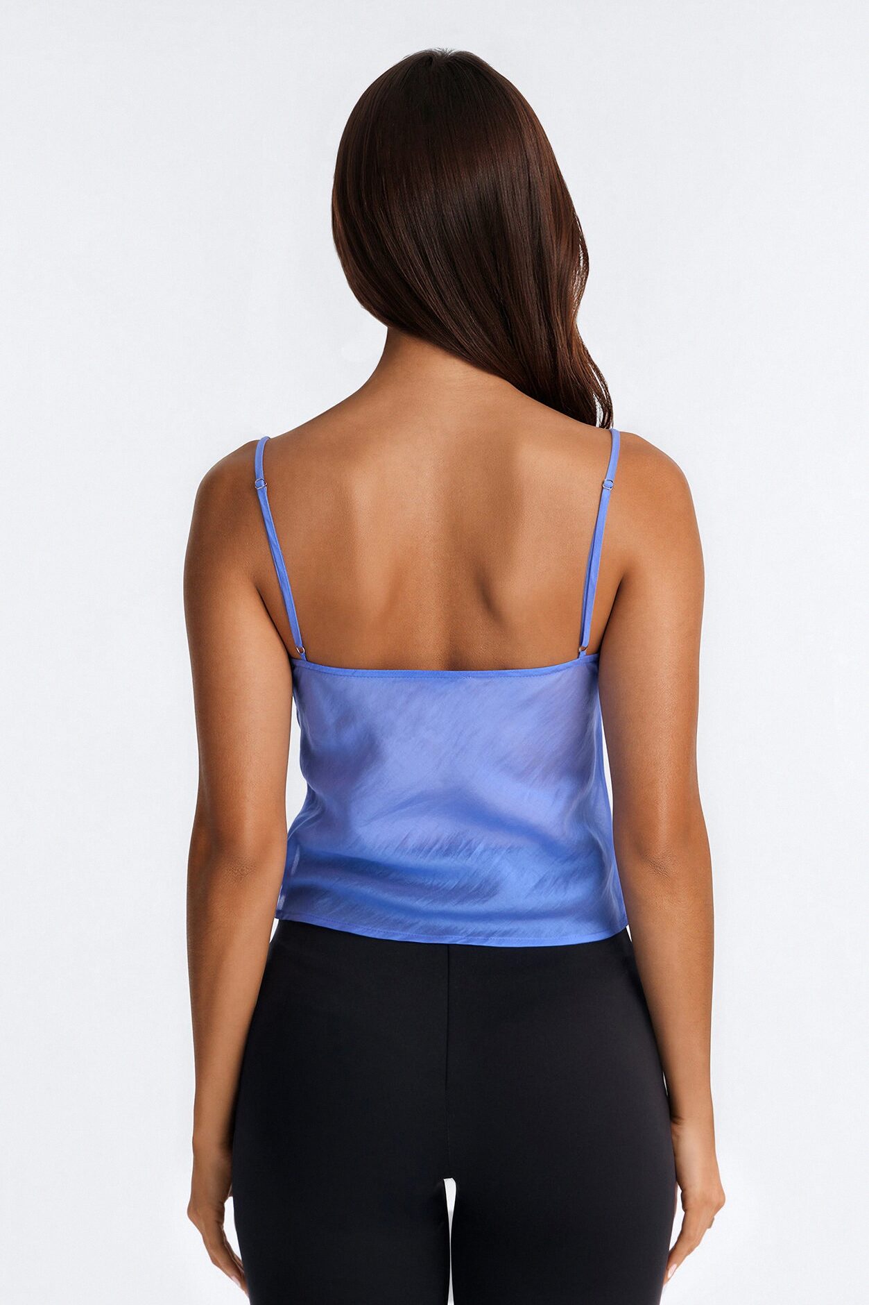 Cutie On the Loose Organza Cami Top - Periwinkle
