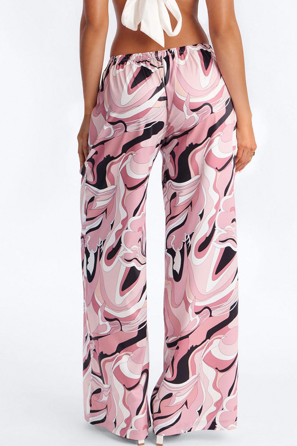 Cordelia Mid Rise Printed Wide Leg Pant - Pink/combo