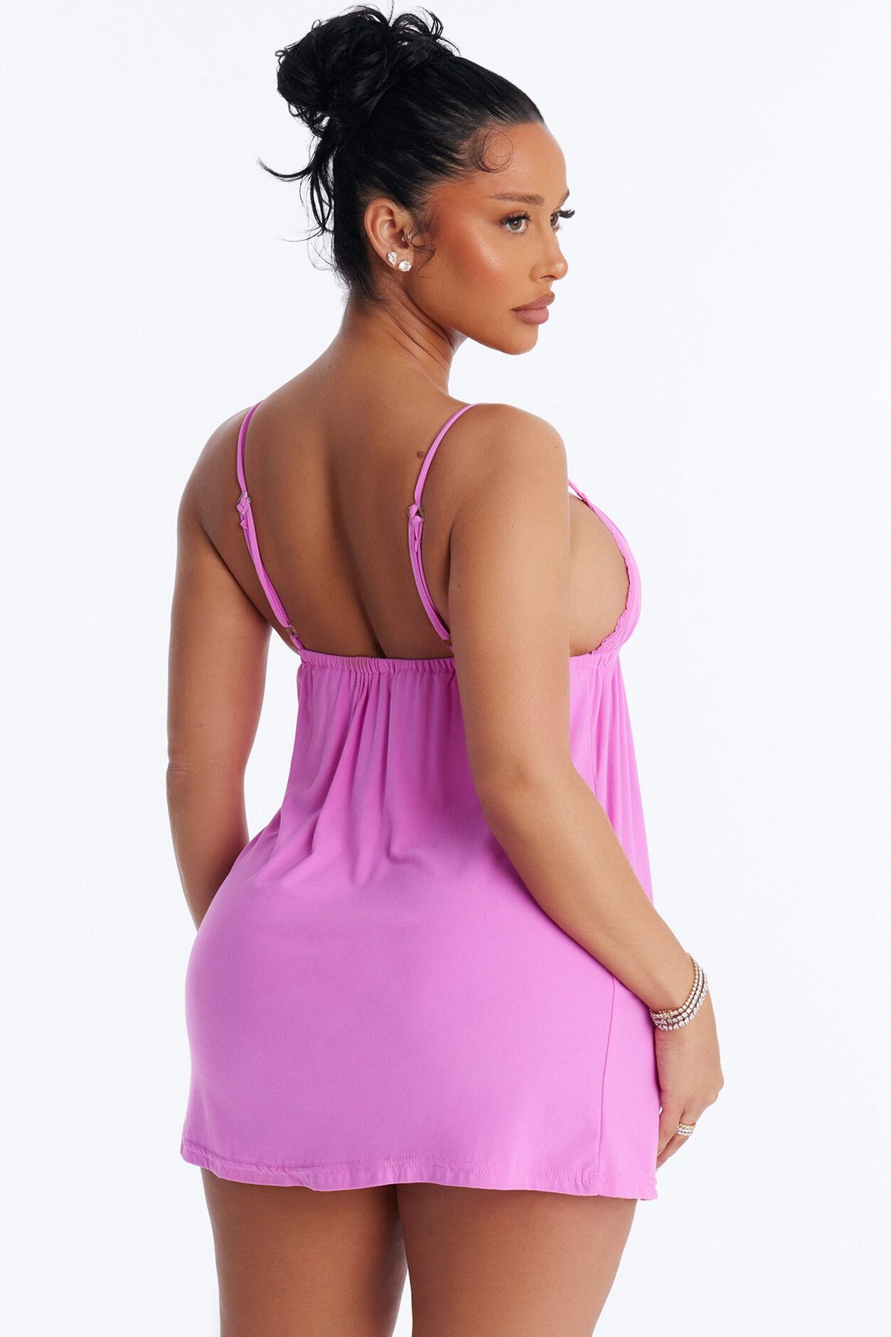 Cozy Up With Me PJ Sleep Dress - Hot Pink