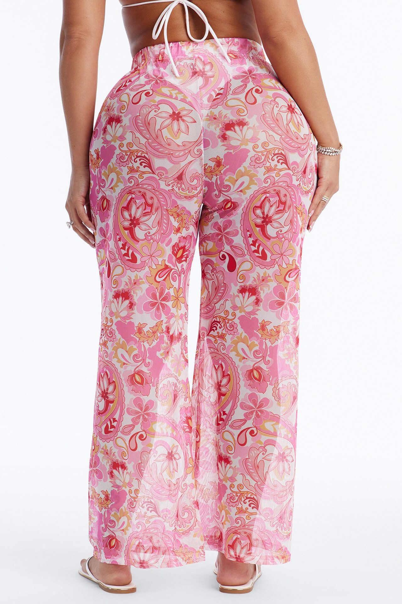 Poolside Obviously Paisley Cover Up Pants - Pink/combo