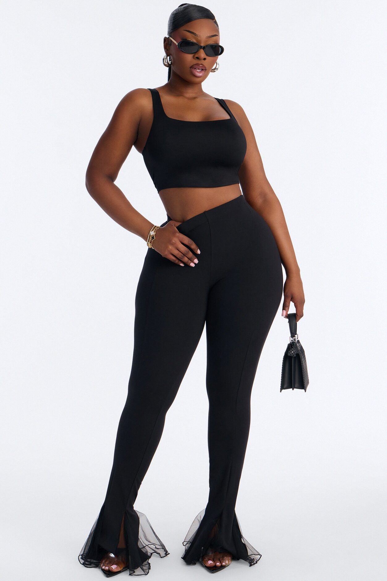 Its My Party Low Rise Flare Legging - Black