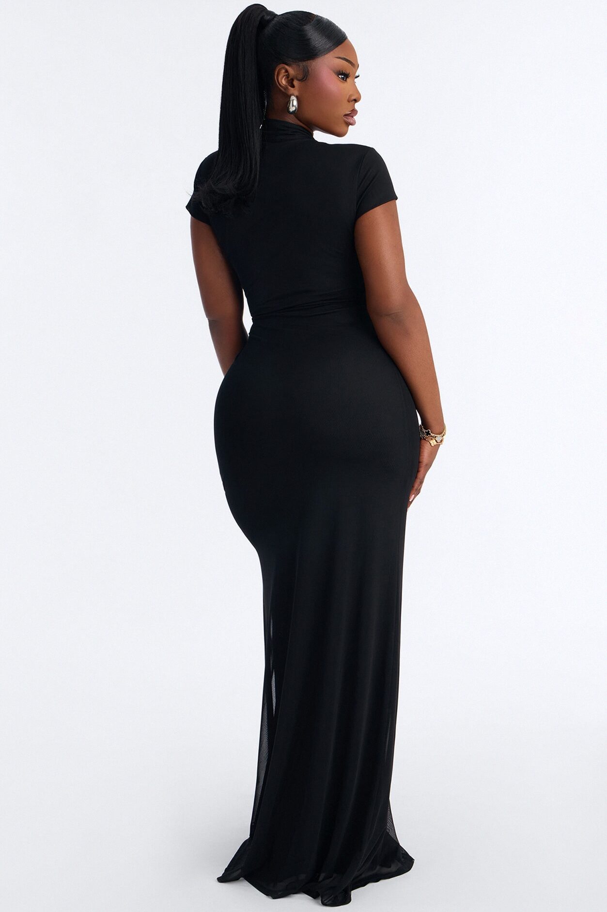 Body Talk Hook and Eye Maxi Dress - Black