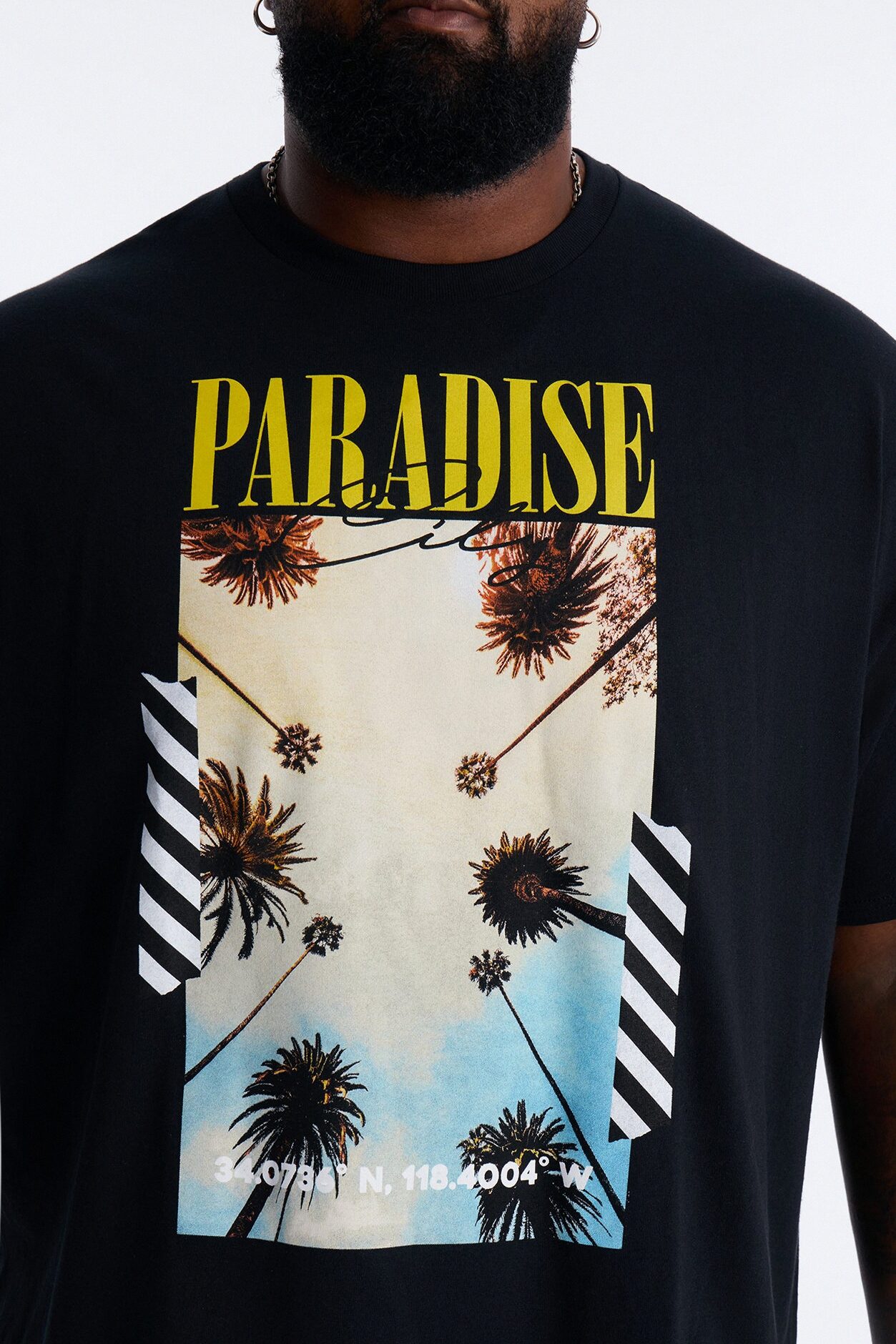 Paradise City Oversized Short Sleeve Tee - Black