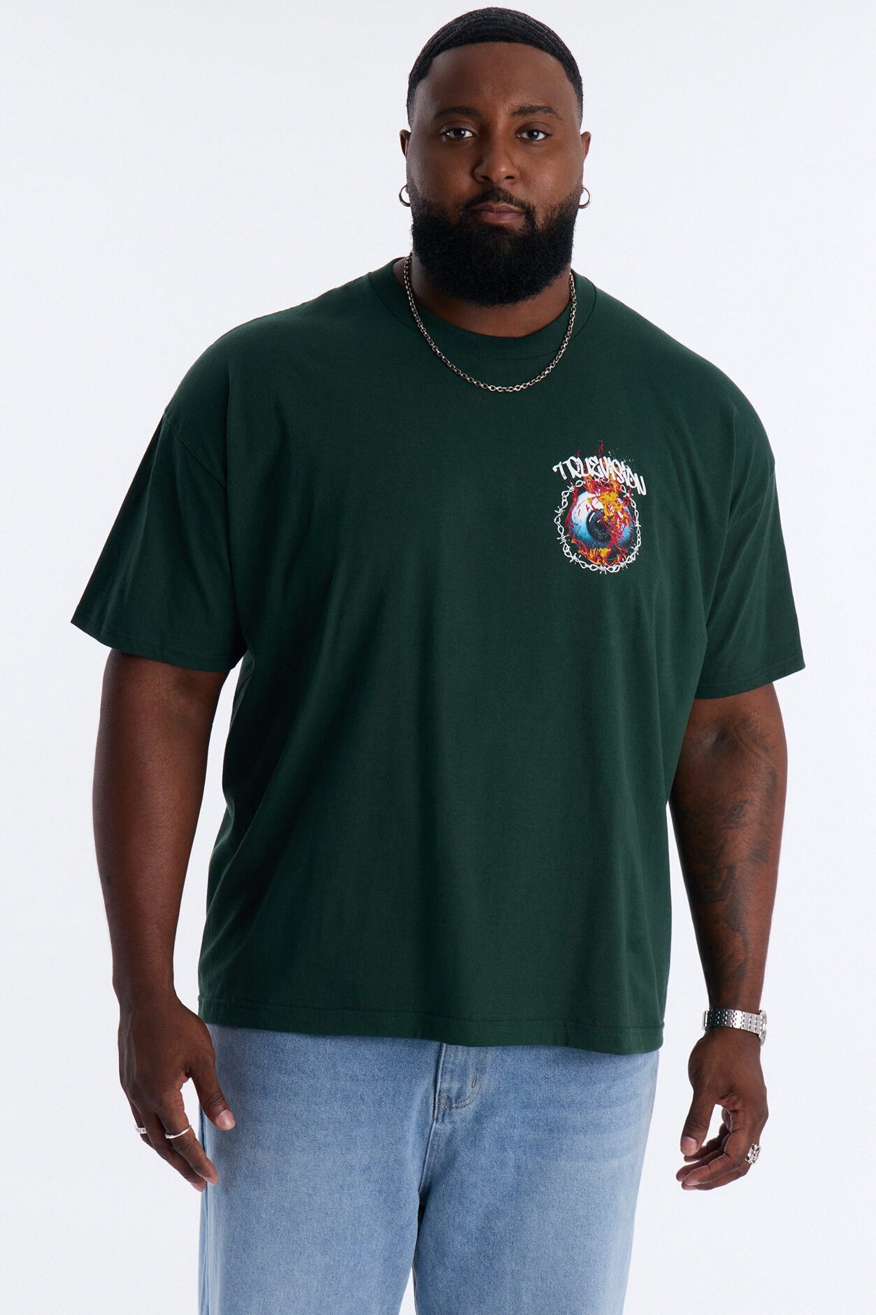 True Vision Boxy Short Sleeve Tee - Green