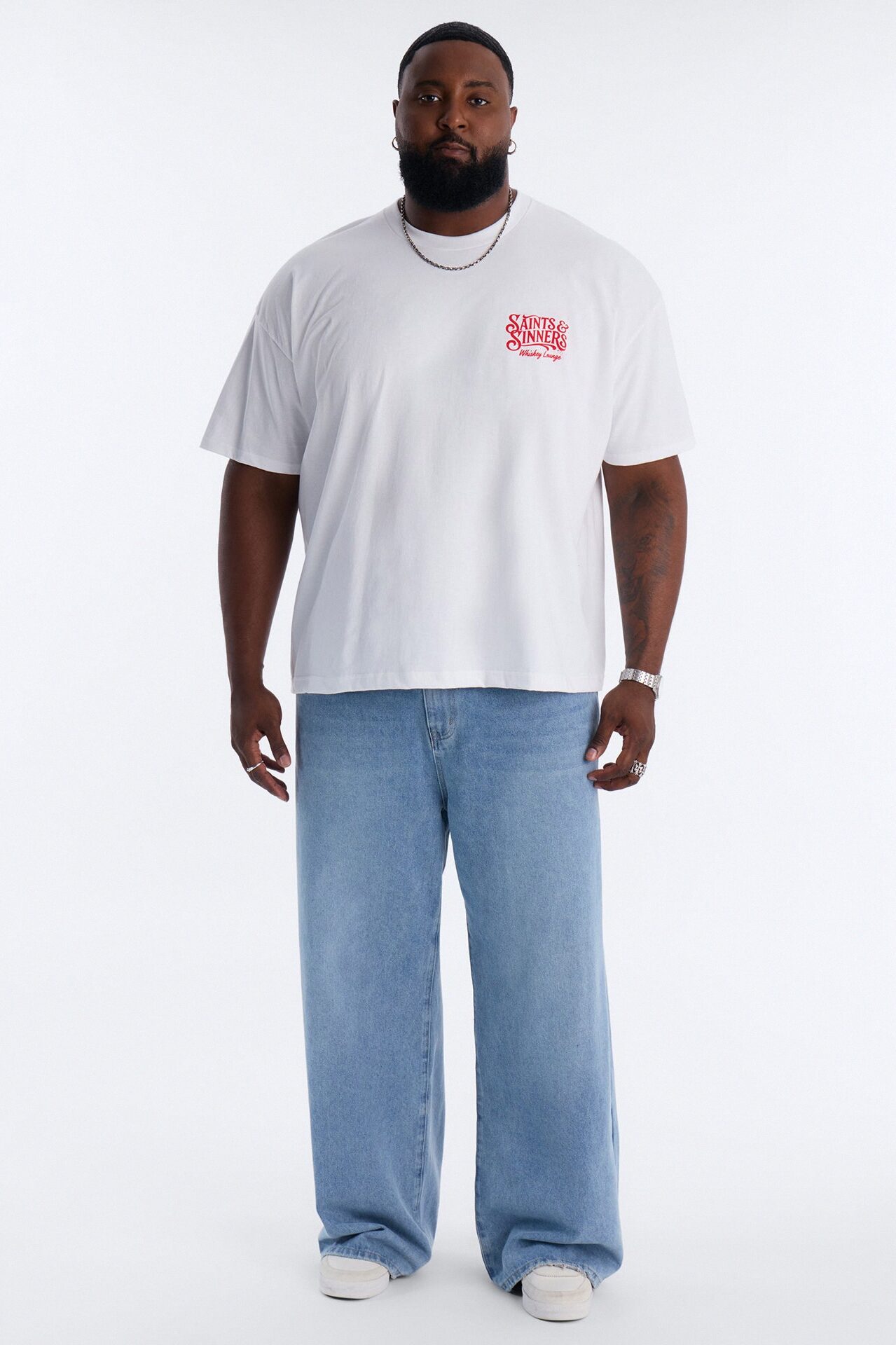 Saints & Sinners Whiskey Lounge Short Sleeve Tee - White