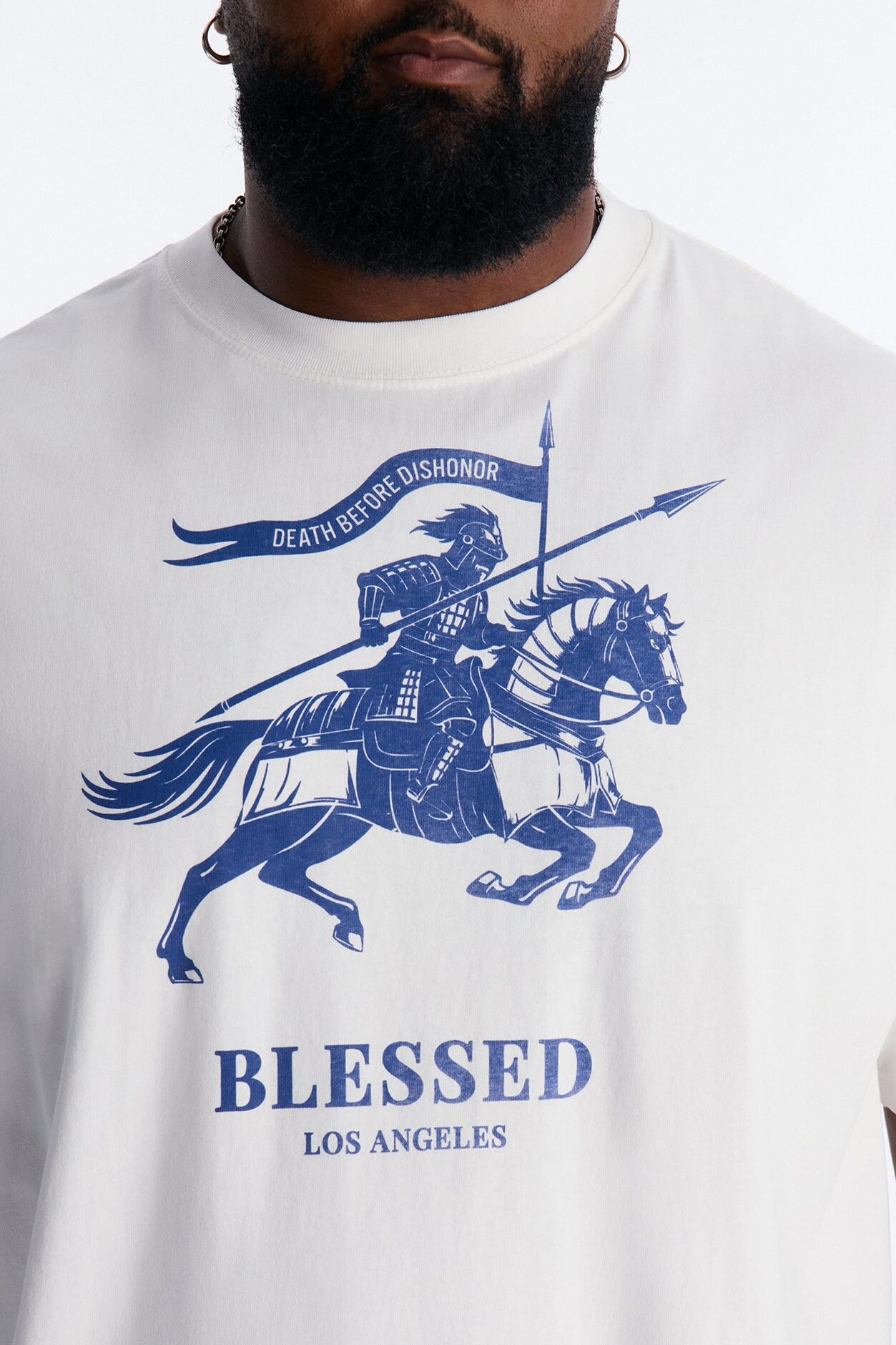 Blessed Emblem Oversized Heavy Weight Short Sleeve Tee - White