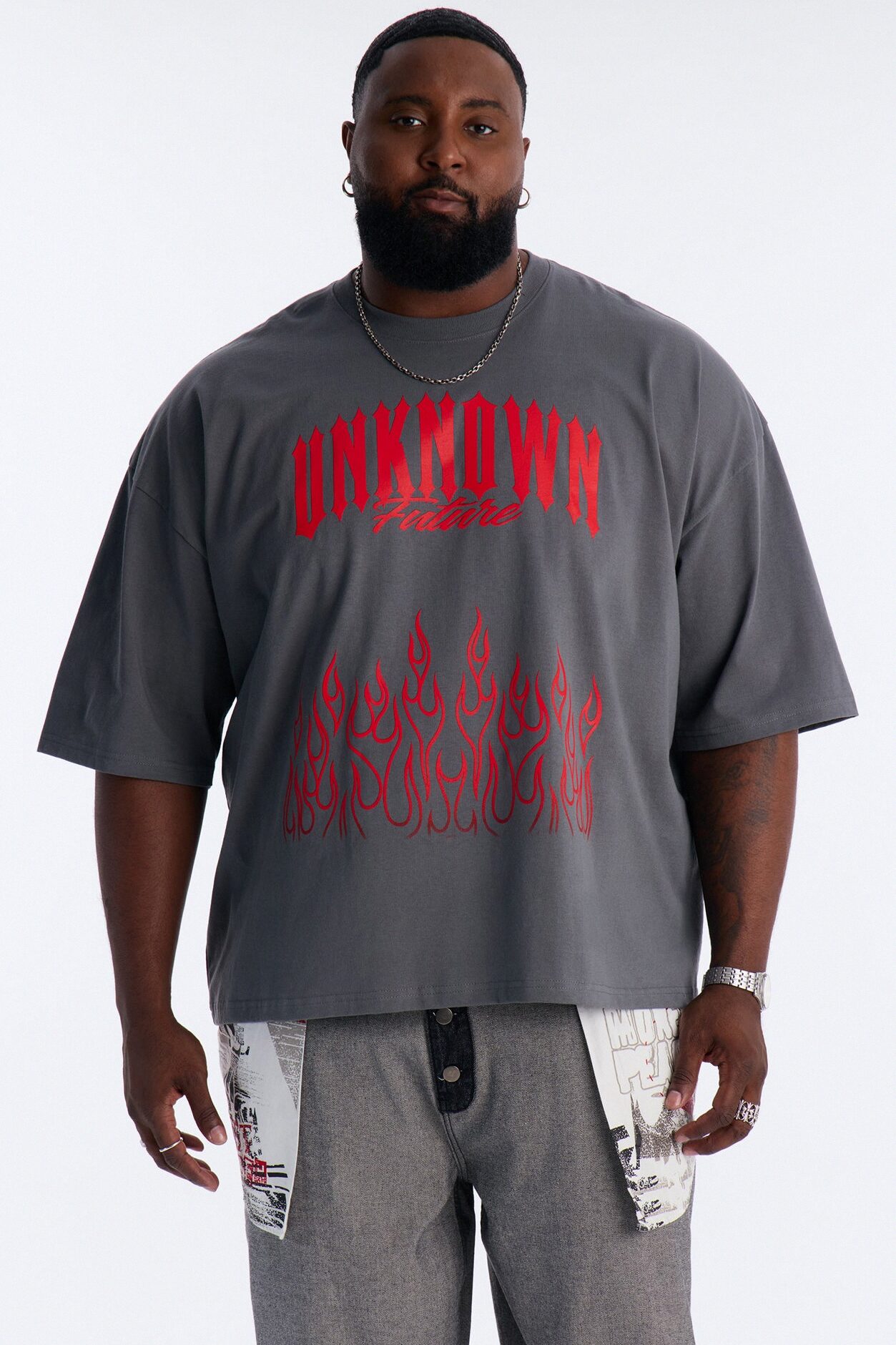 Unknown Future Boxy Short Sleeve Tee - Charcoal