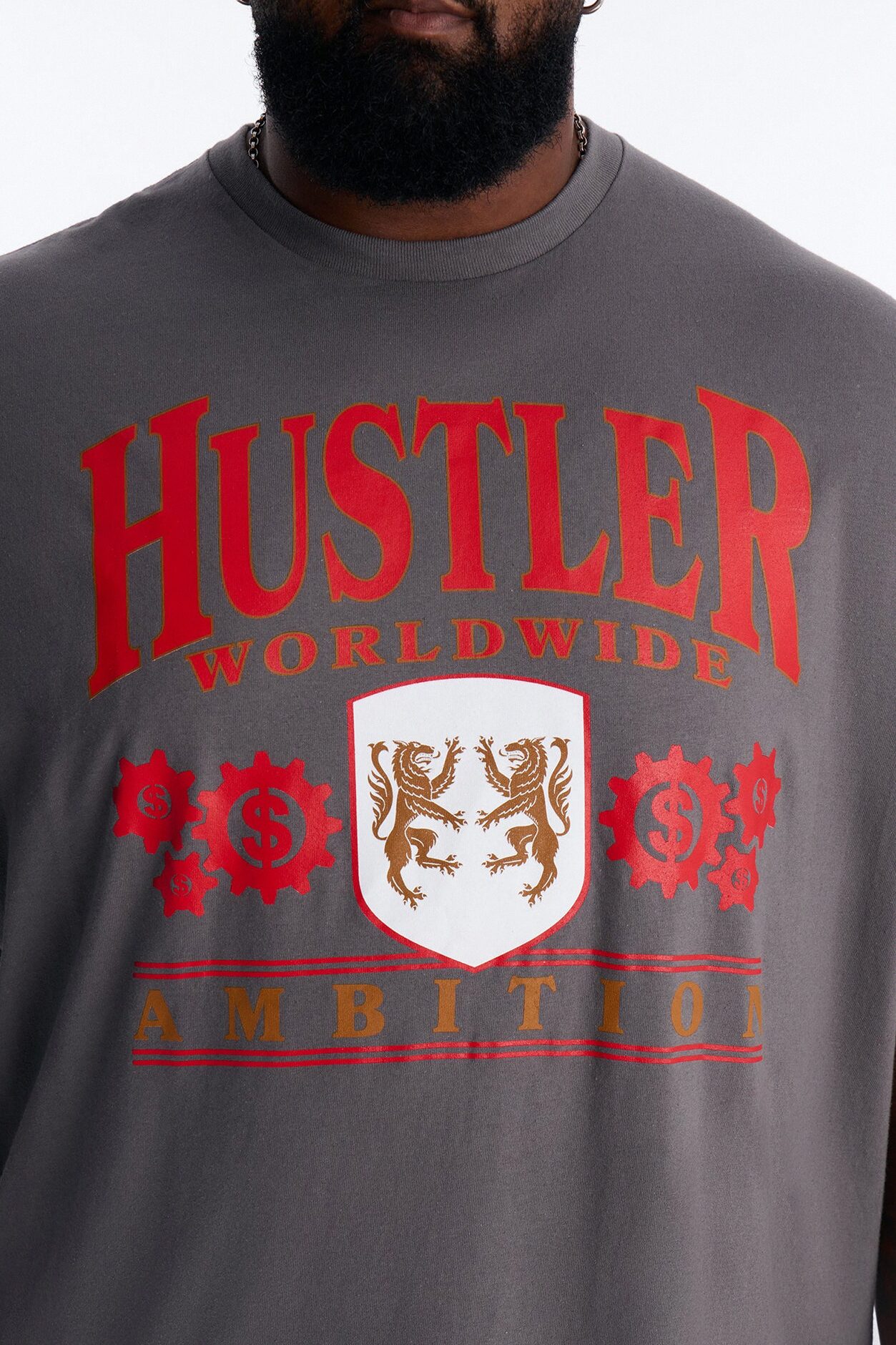 Hustler Ambition Oversized Short Sleeve Tee - Charcoal