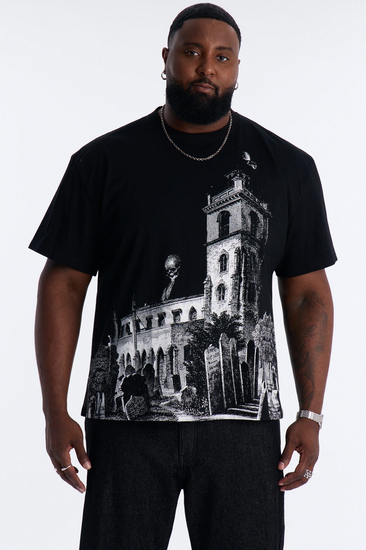Looming Death Oversized Short Sleeve Tee - Black