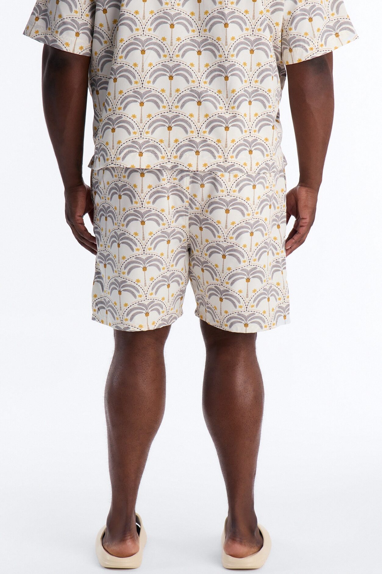 Palm Mandala Swim Trunk 7″ - Cream/combo
