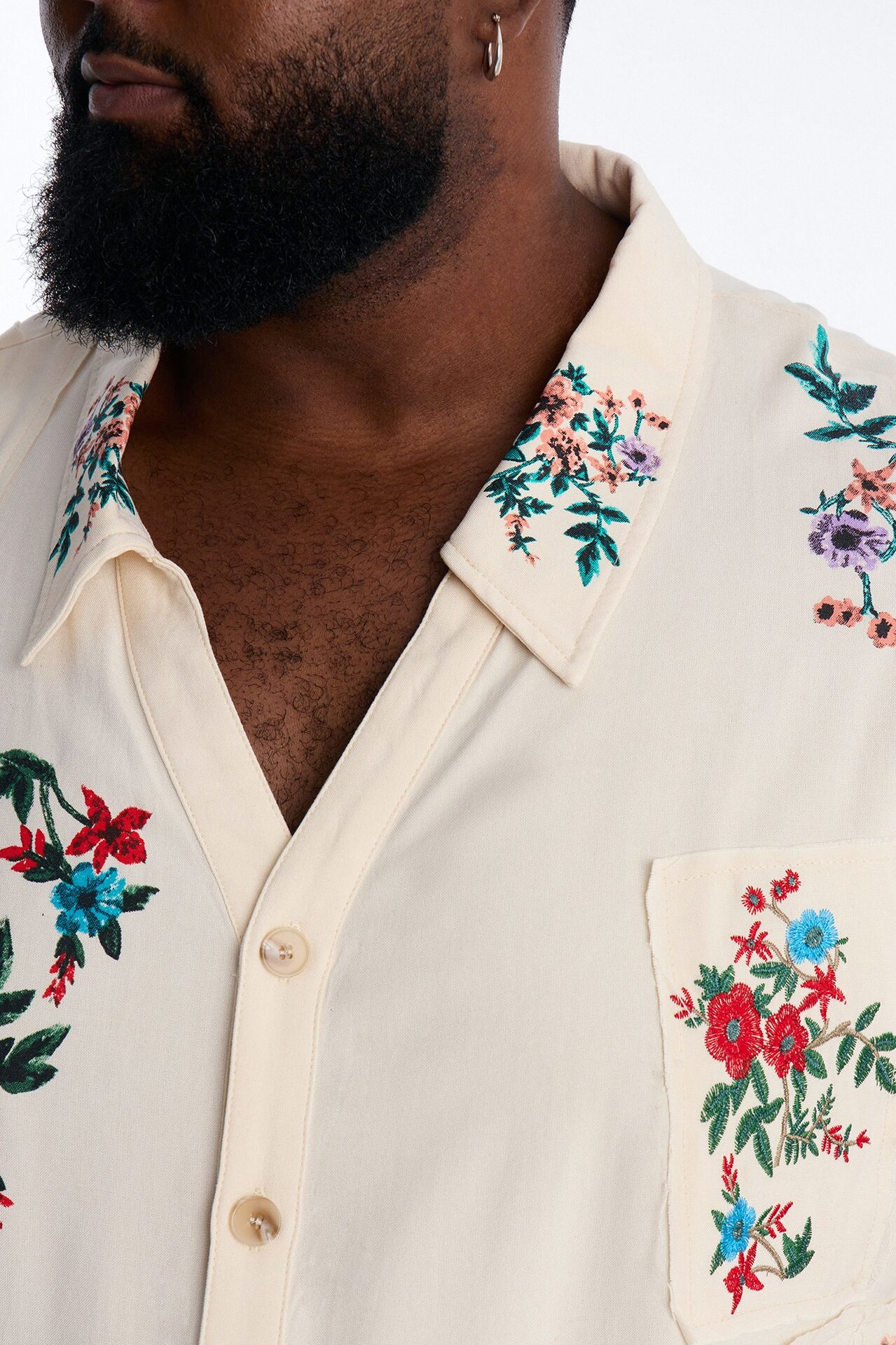 Relaxed Petals At Dusk Button Up Shirt - White/combo