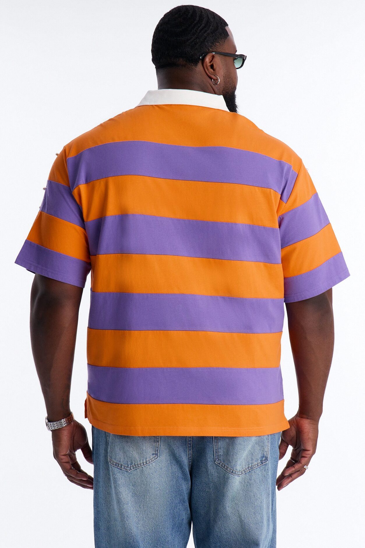 Relaxed Marginalia Pearl Stripe Polo - Orange/combo