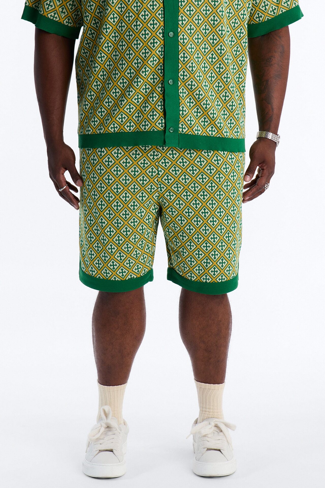 Relaxed Tunis Medina Jacquard Short - Green