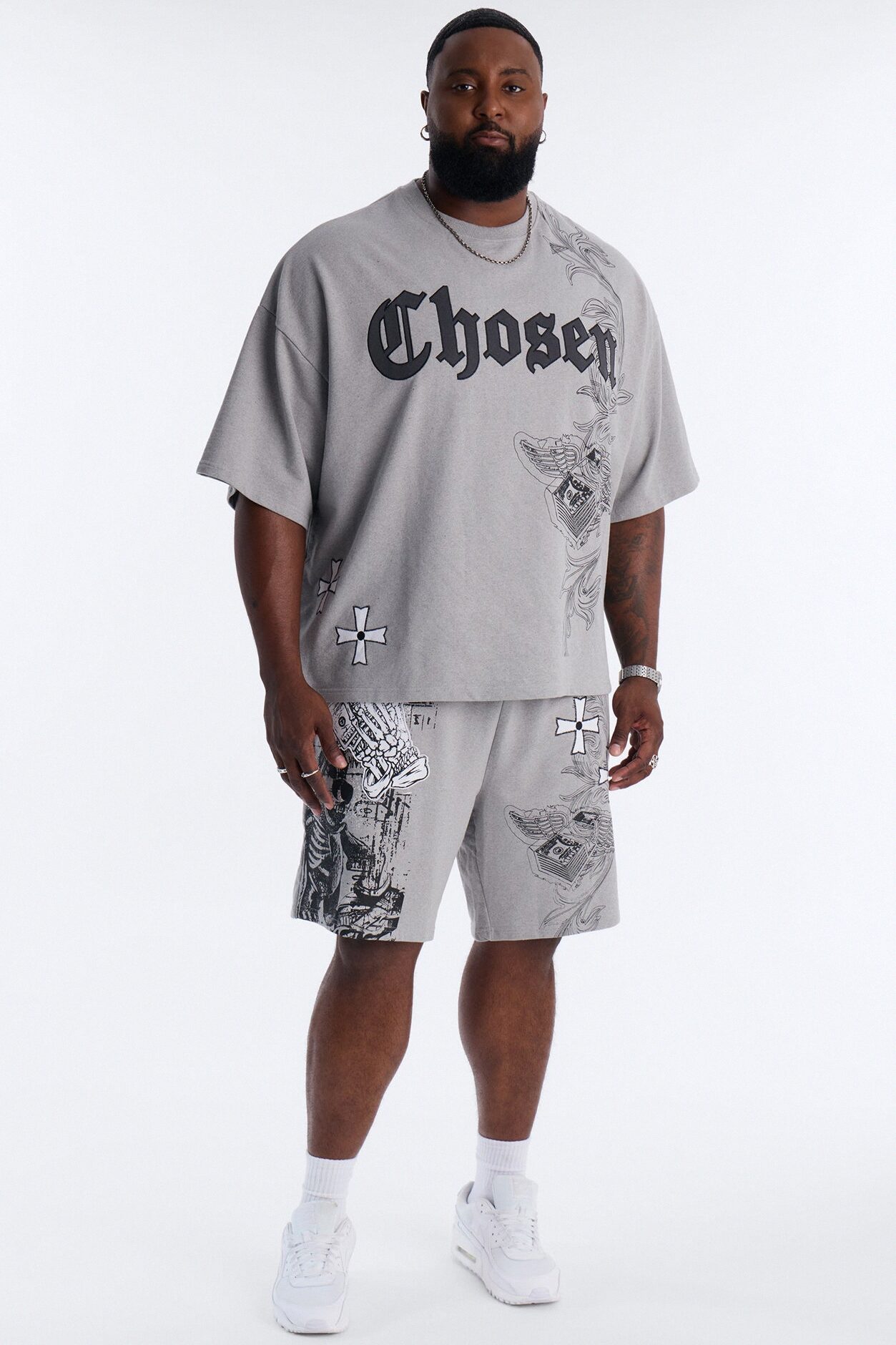 Chosen One Patch Relaxed Sweatshort - Grey
