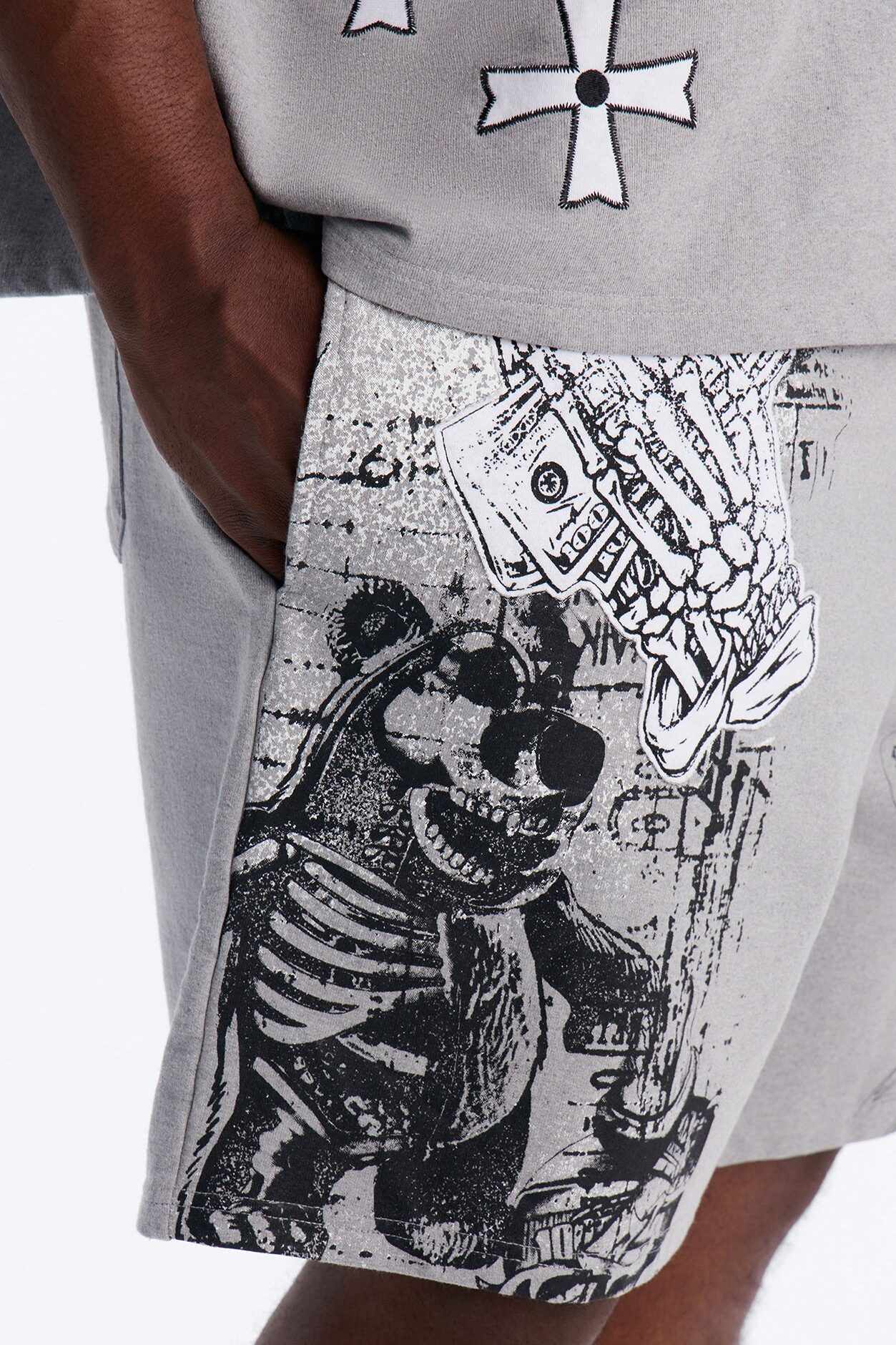 Chosen One Patch Relaxed Sweatshort - Grey