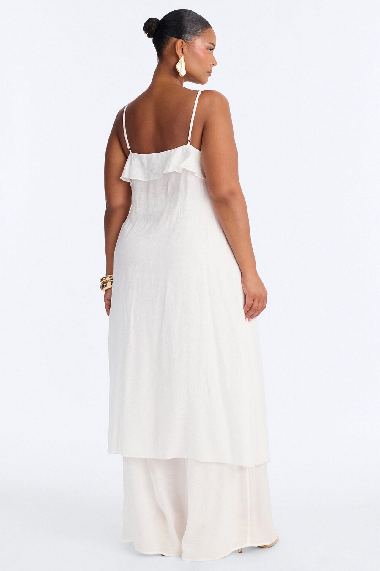 Gabriela Ruffle Pant Set - White