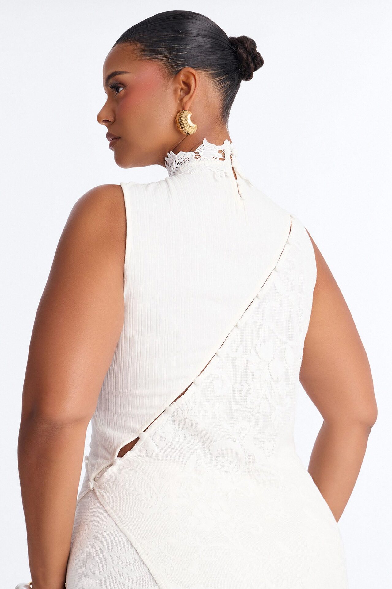 Modern Grace Sleeveless Lace Pant Set - Off White