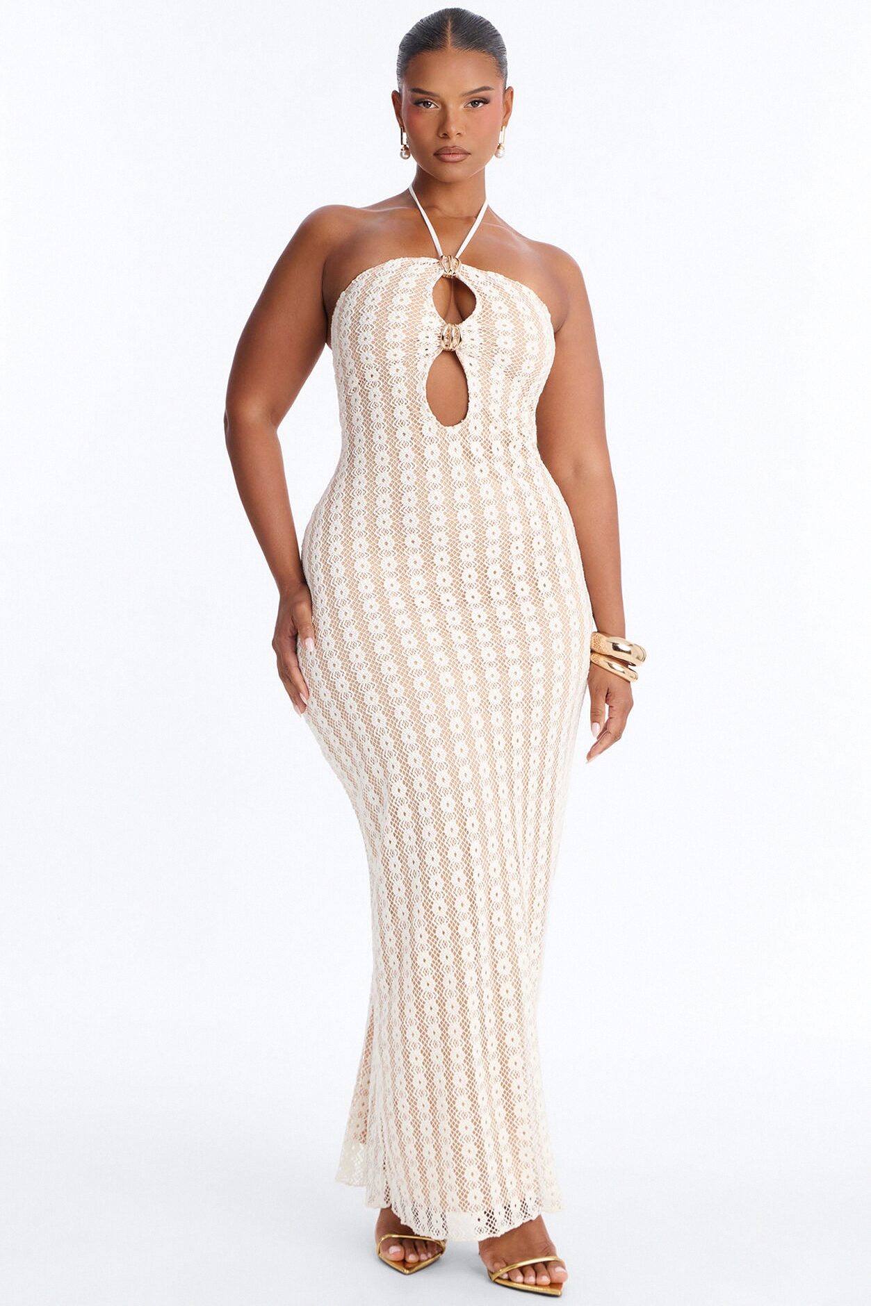 After Sunset Crochet Maxi Dress - Cream