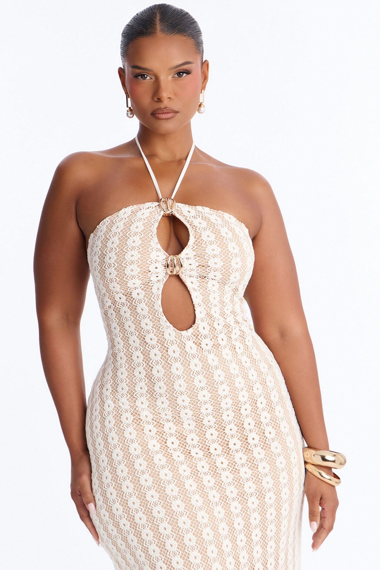 After Sunset Crochet Maxi Dress - Cream