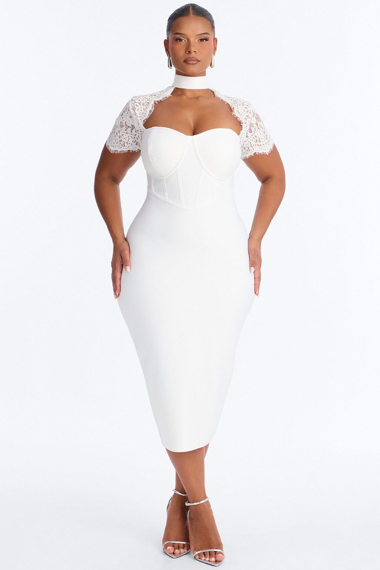 Limitless Potential Bandage Midi Dress - White