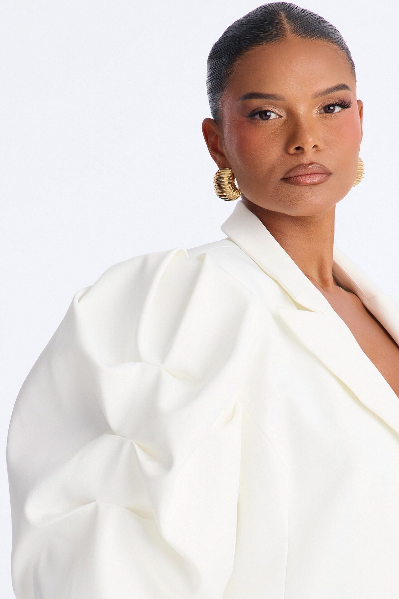 Make a Statement Puff Sleeve Blazer - White