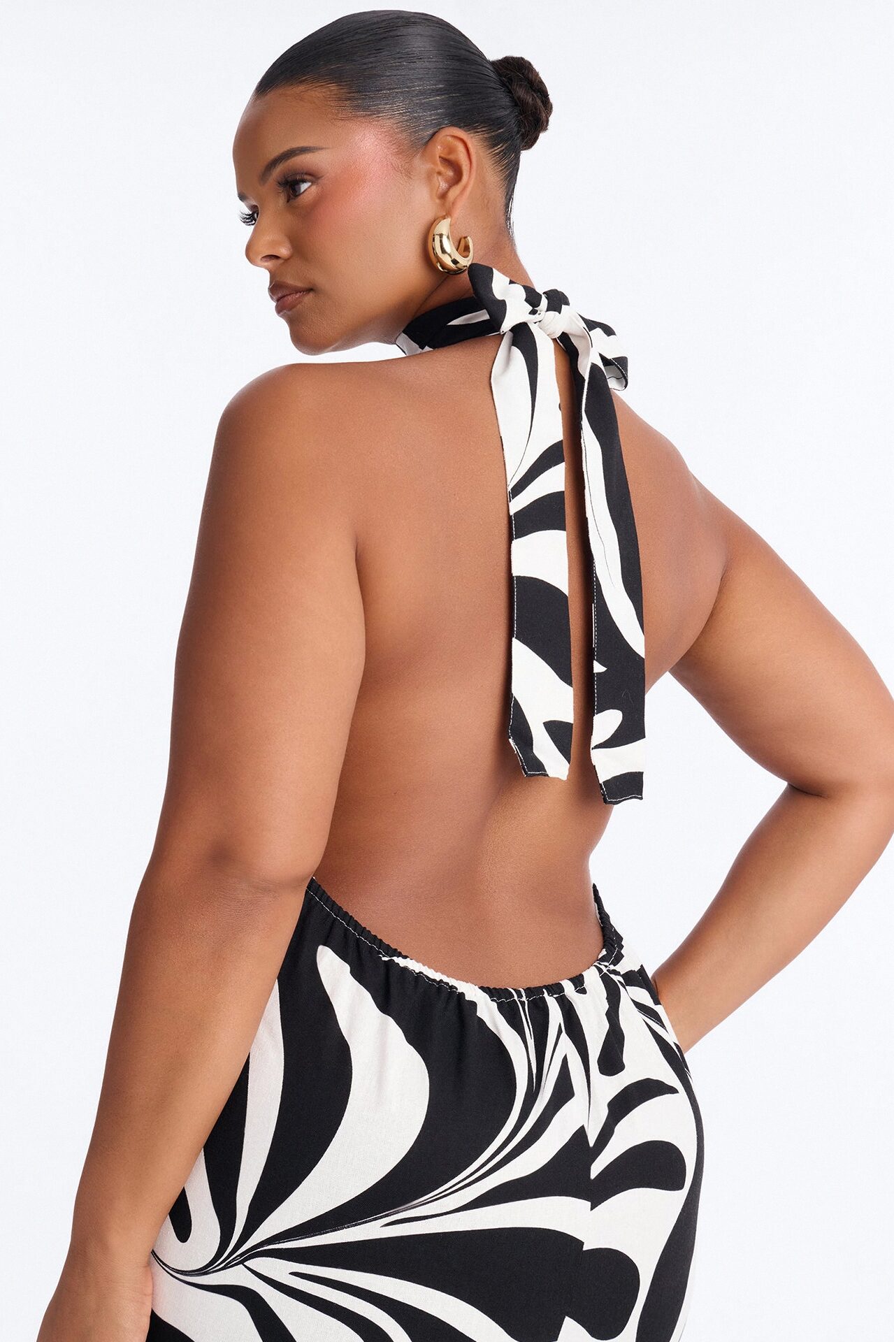 Jazlyn Printed Linen Maxi Dress - Black/combo