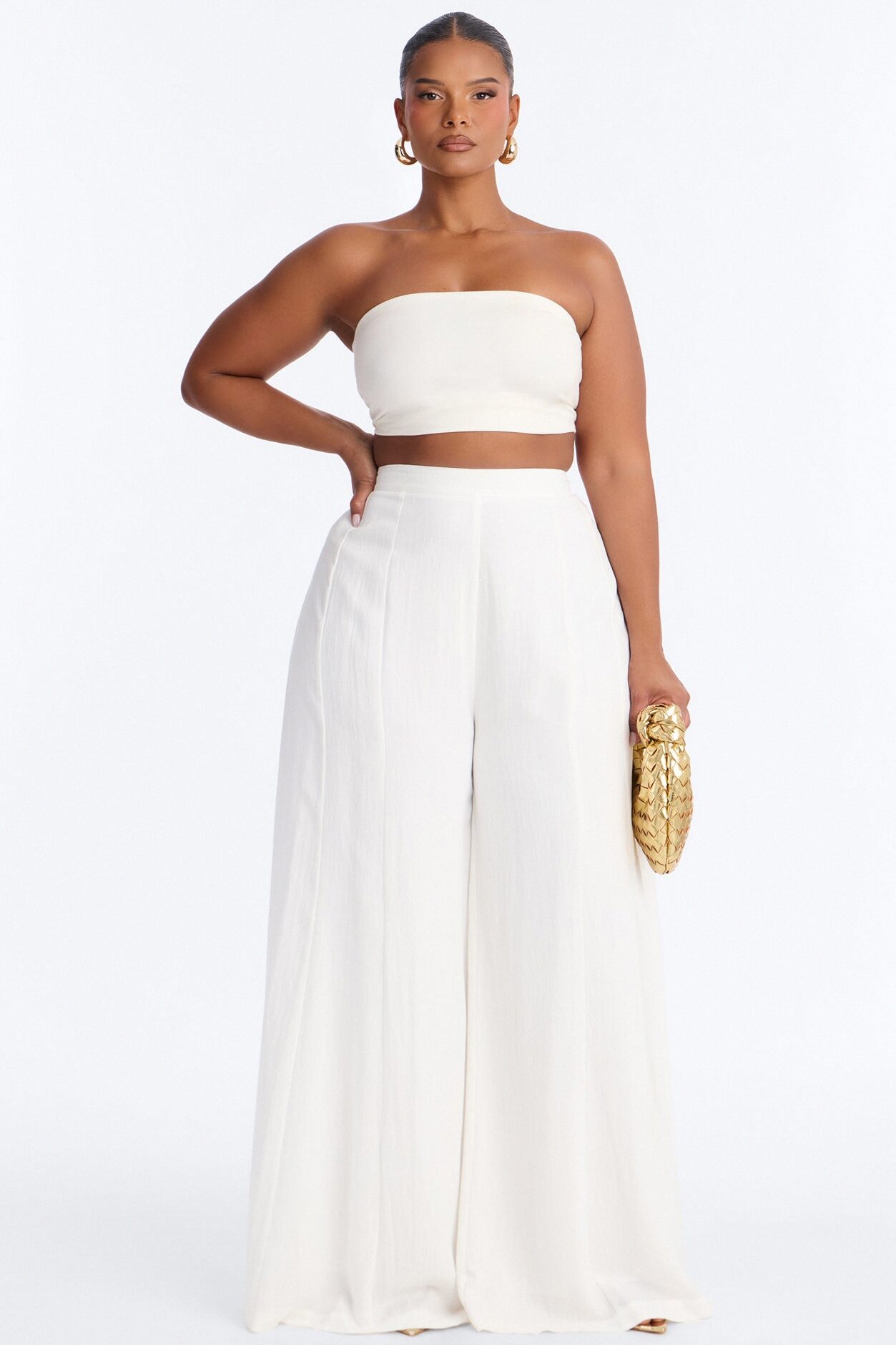Kimia Mid Rise Extra Wide Leg Pant 33″ - White