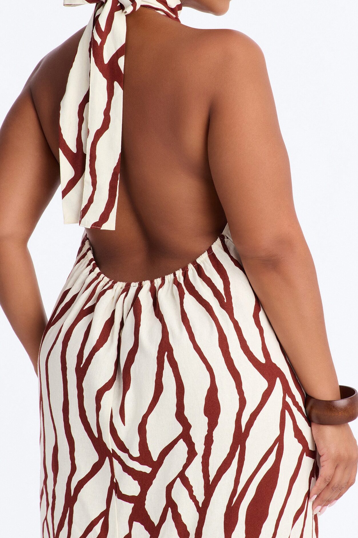 Jazlyn Printed Linen Maxi Dress - Brown/combo