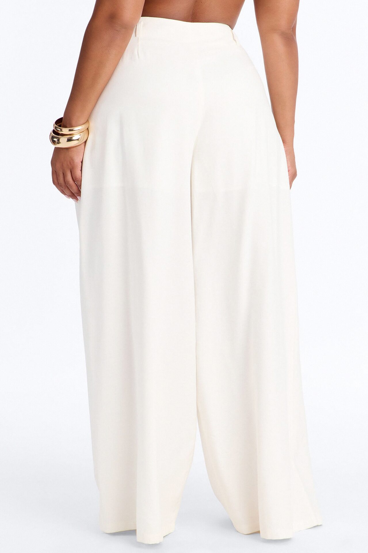 Elyse Linen High Rise Pleated Trousers - White