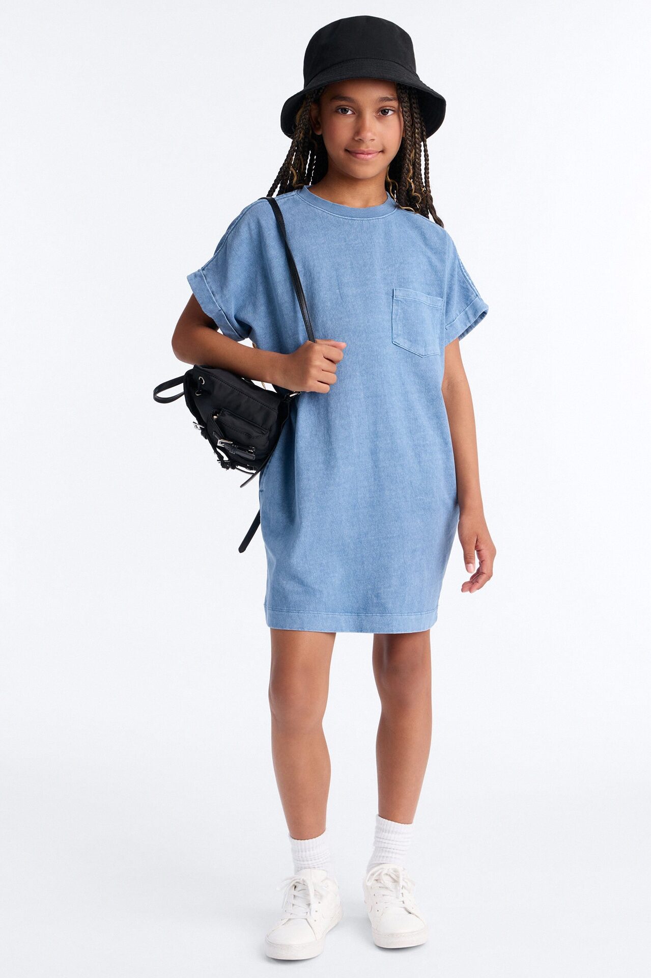 Mini Krystal TShirt Dress - Slate Blue