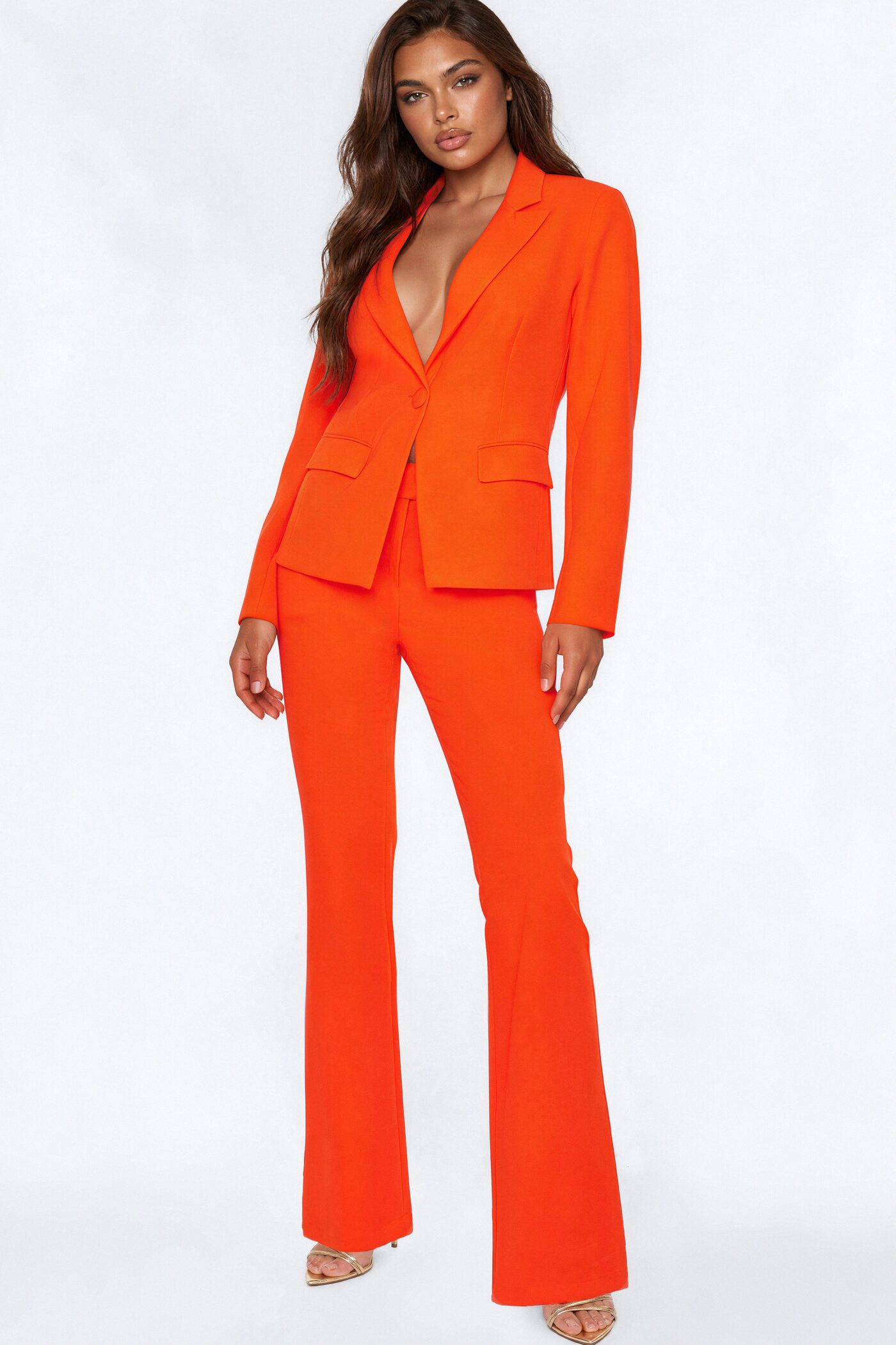 Breaking Even Flare Trouser - Tangerine