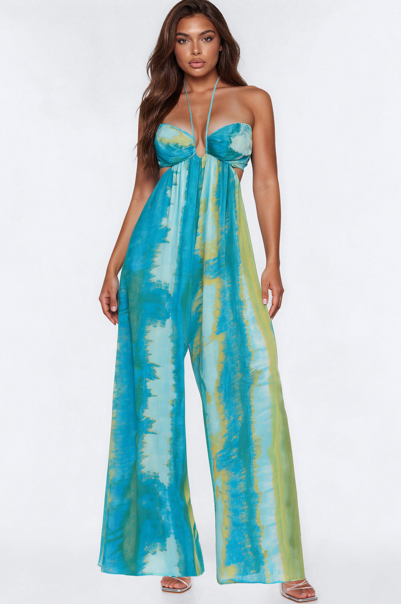 Beach Side Wide Leg Jumpsuit - Blue