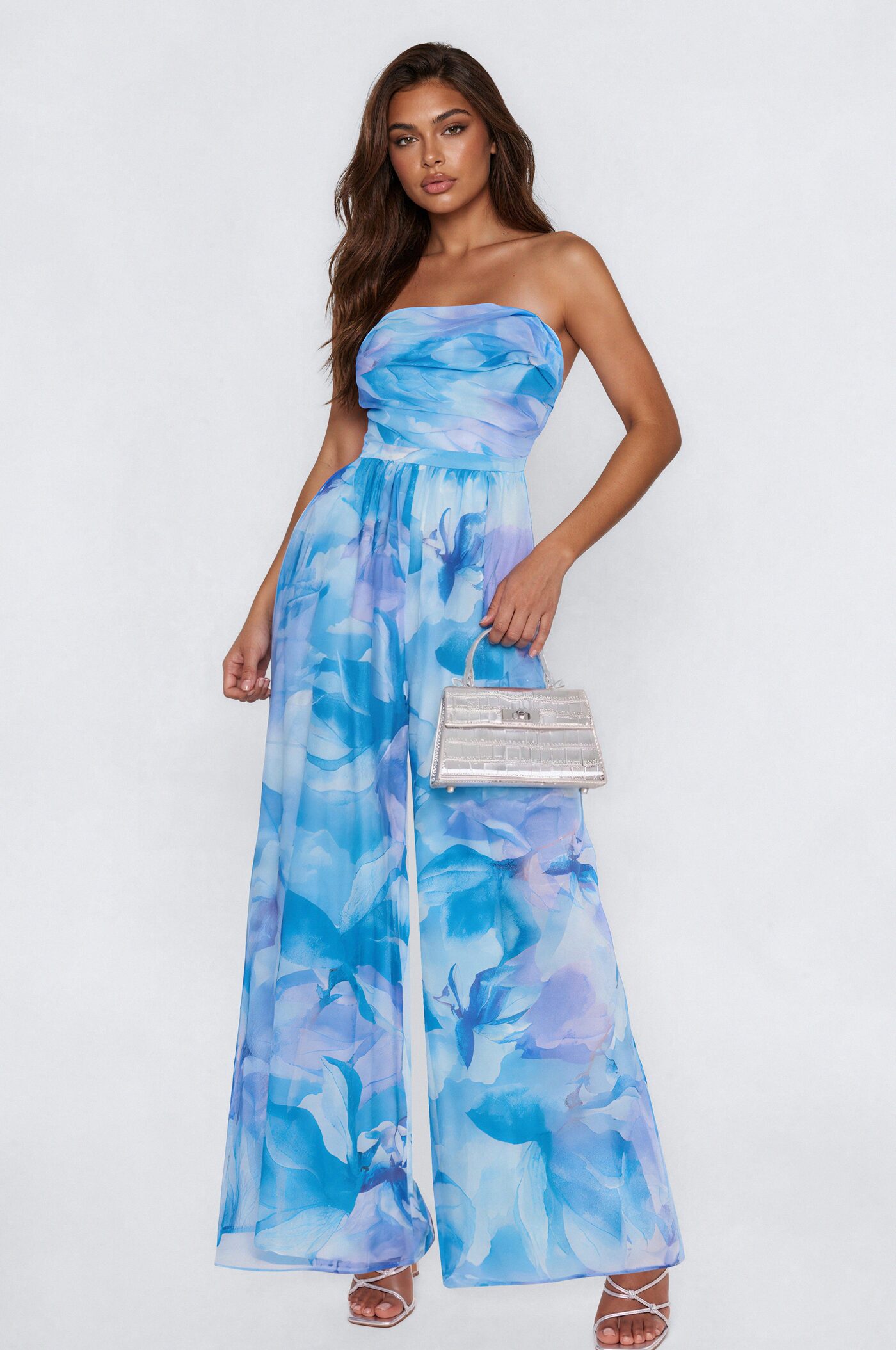 Grania Floral Backless Jumpsuit - Blue