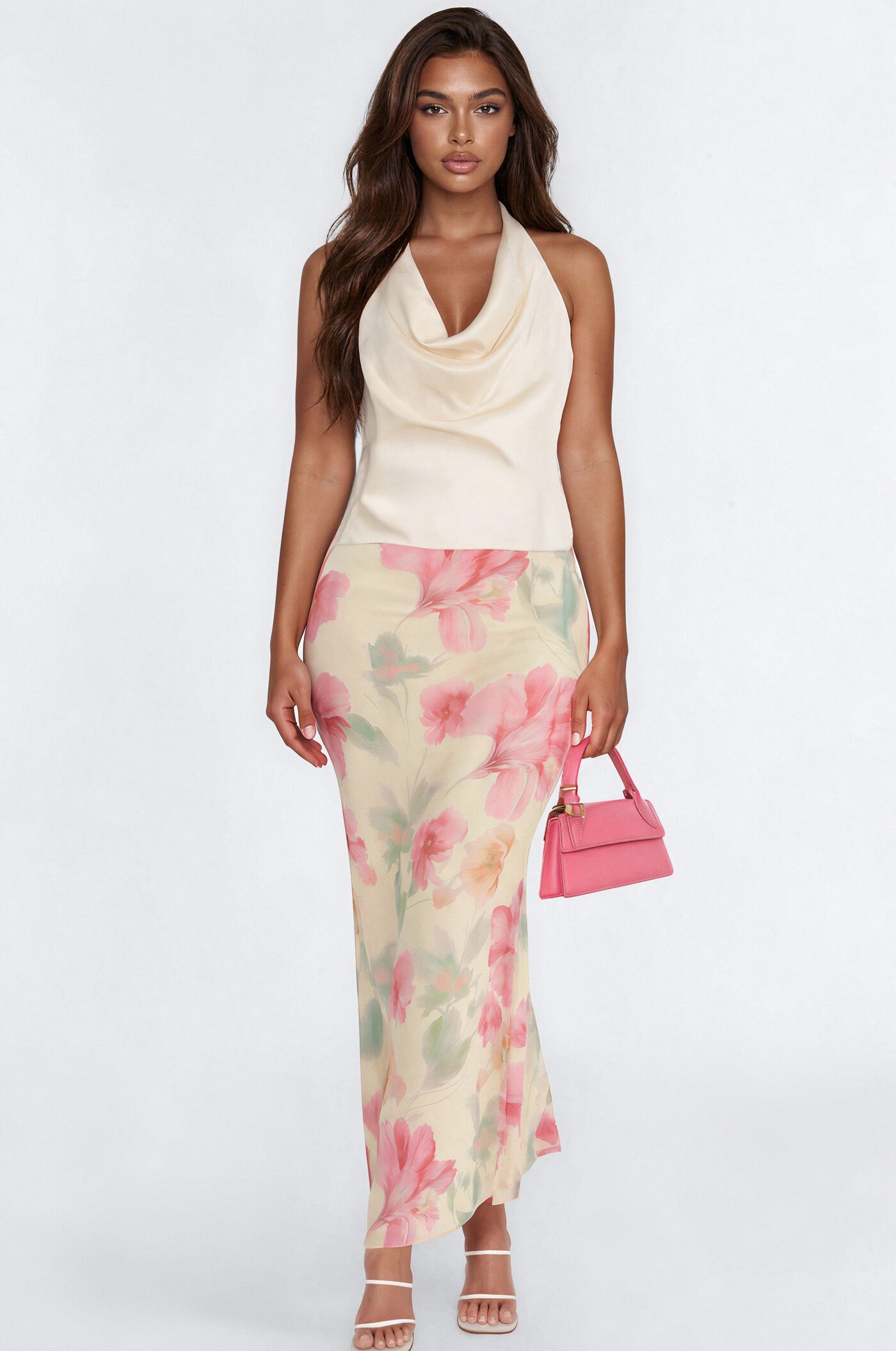 High Tea Floral Chiffon Maxi Skirt - Yellow/combo