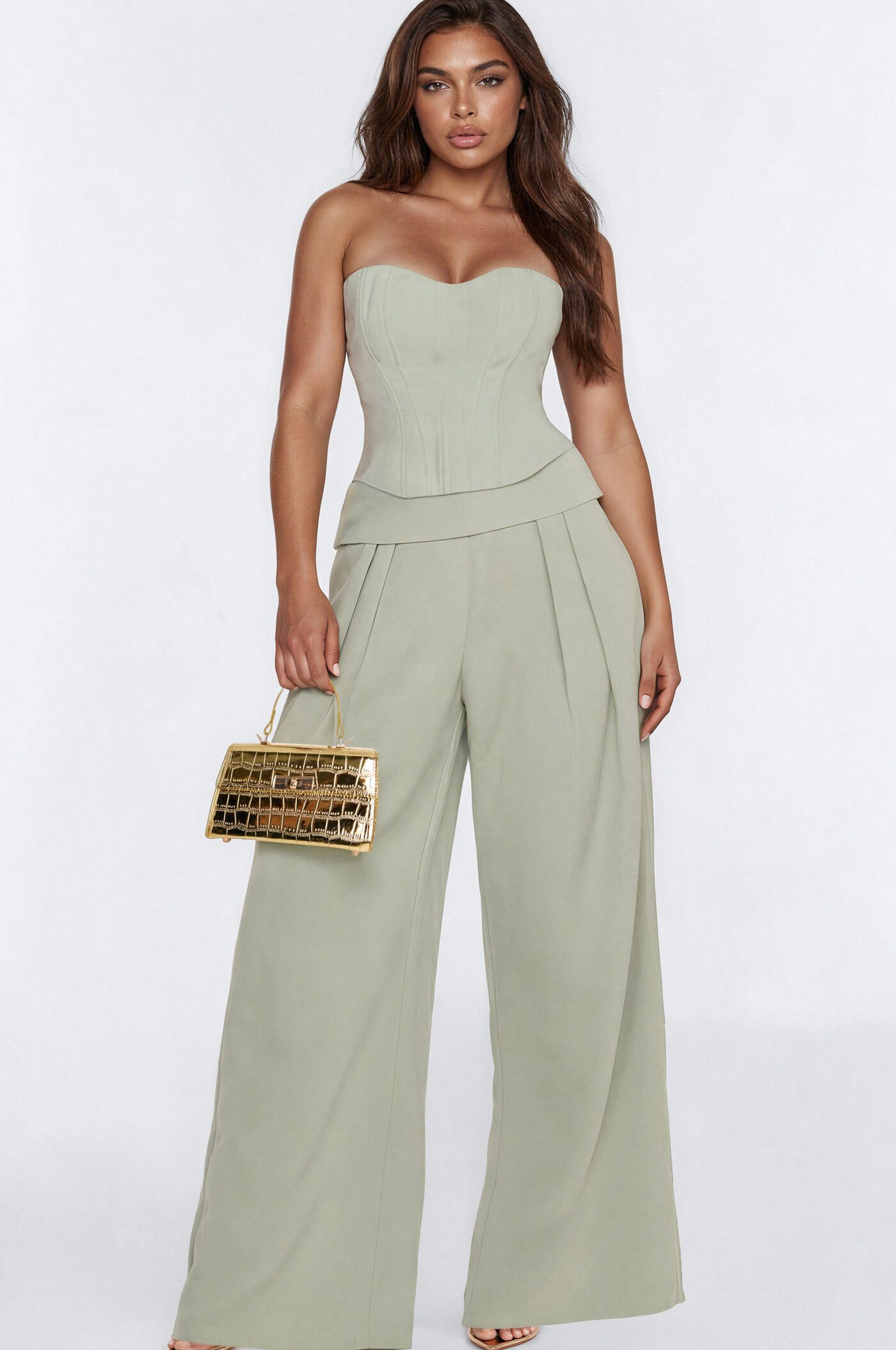 Greta Corset Pant Set - Sage