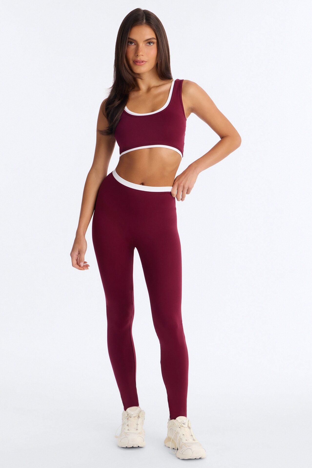 Marielle Sports Bra Legging Set - Burgundy/combo